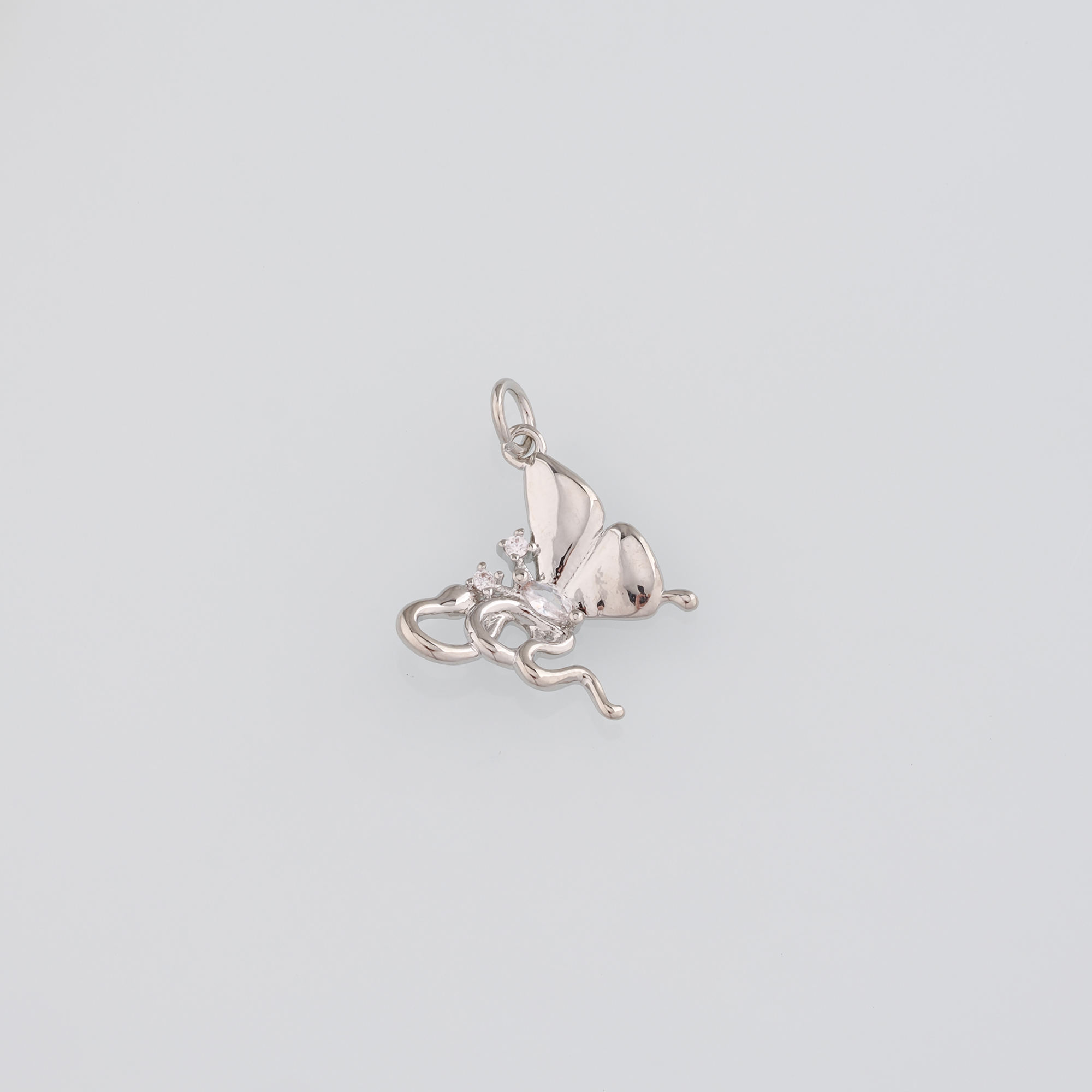 18K Gold Filled Butterfly Pendant,CZ Micro Pave Butterfly Charm Earrings Necklace for DIY Jewelry Making Supply