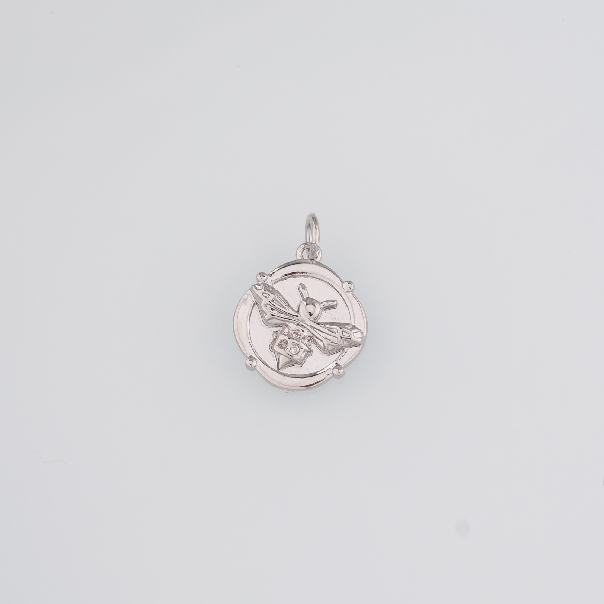 18K Gold Filled Bee Pendant,CZ Micro Pave Bee Charm Earrings Necklace for DIY Jewelry Making Supply