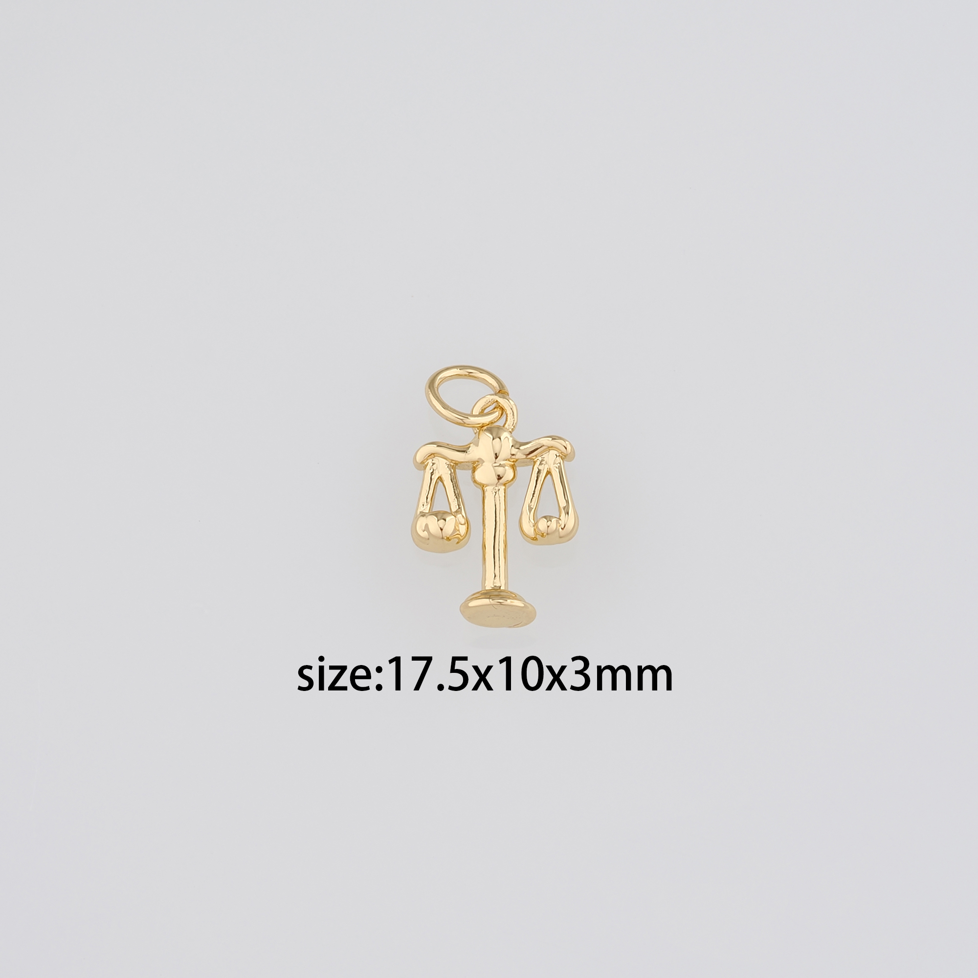 18K Gold Filled Libra Pendant,Zodiac Charm,CZ Micro Pave Libra Earrings Necklace for DIY Jewelry Making Supply