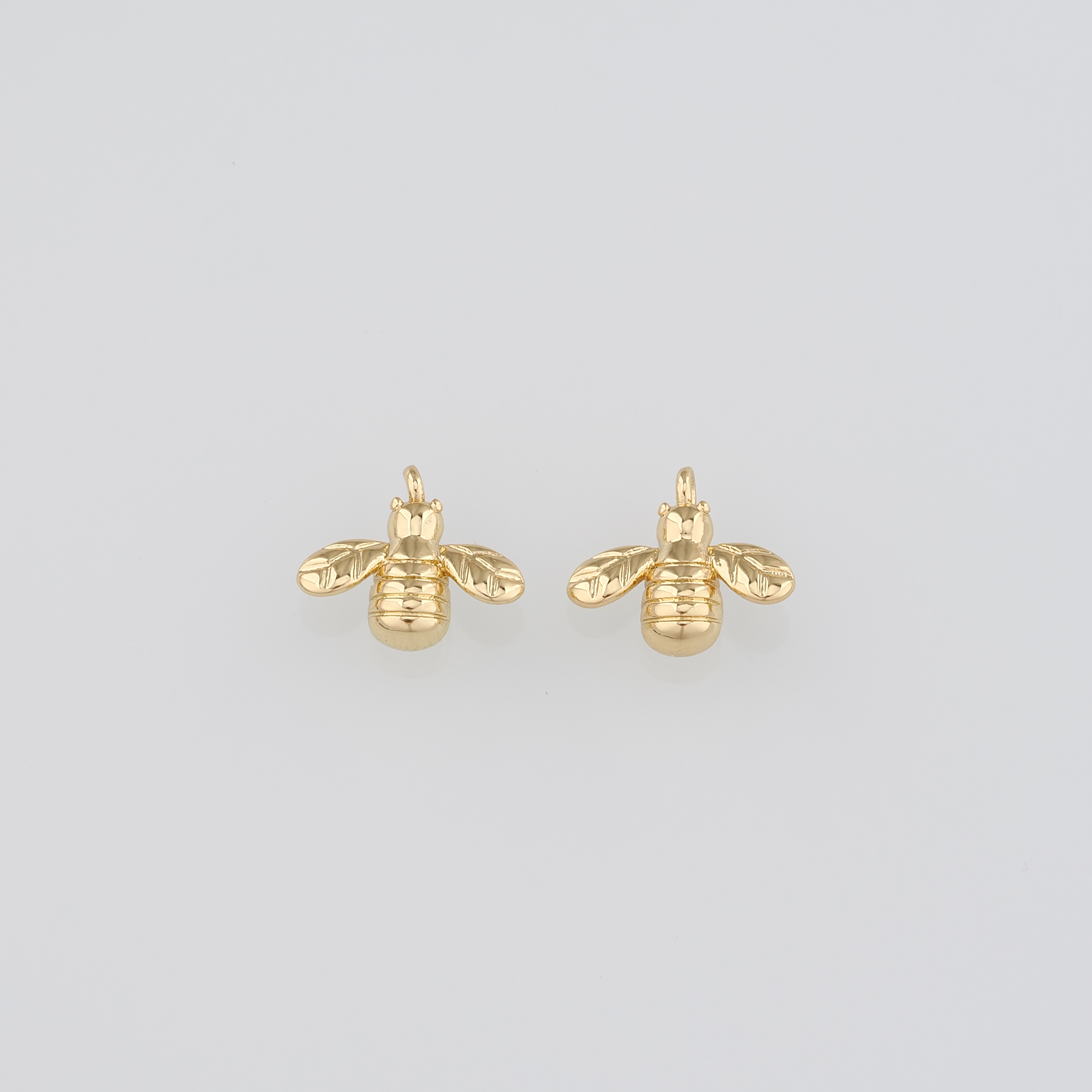 18K Gold Filled Bee Pendant,Dainty Bee Charm Earrings Necklace for DIY Jewelry Making Supply