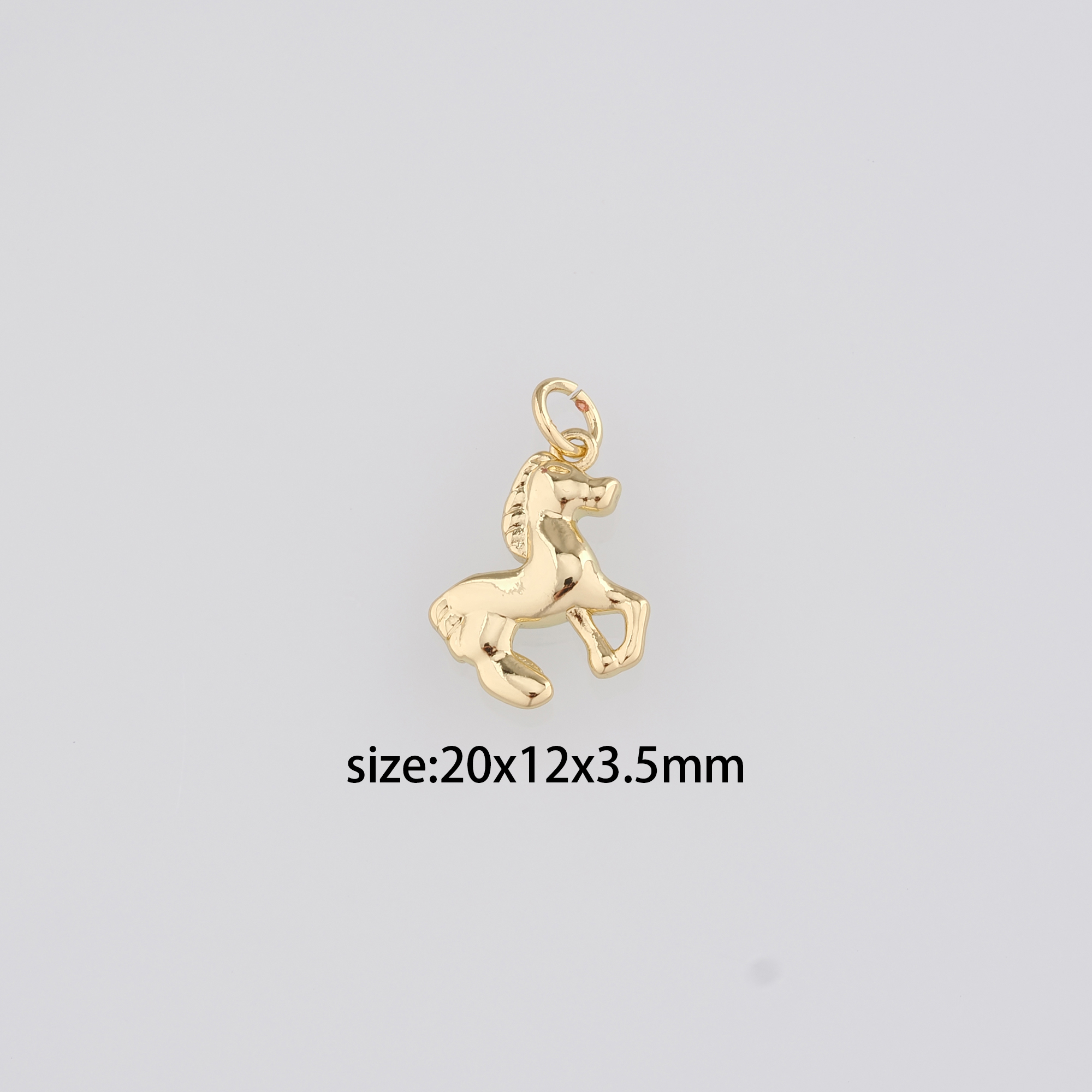 18K Gold Filled Horse Pendant,Dainty Horse Charm Earrings Necklace for DIY Jewelry Making Supply