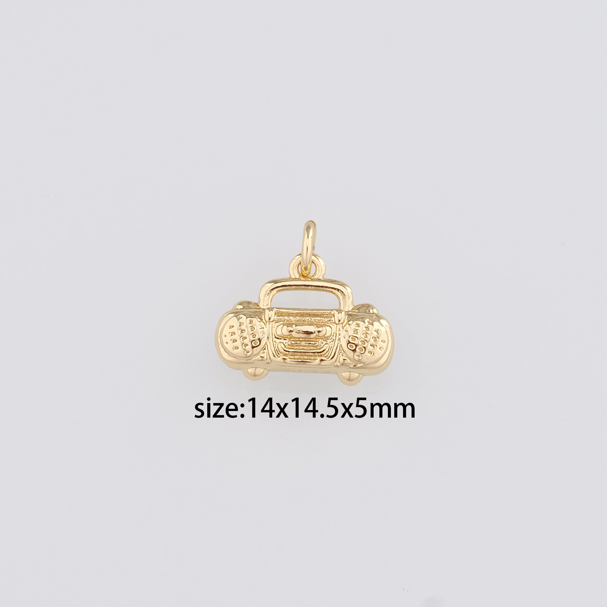 18K Gold Filled Radio Pendant,Dainty Radio Charm Earrings Necklace for DIY Jewelry Making Supply