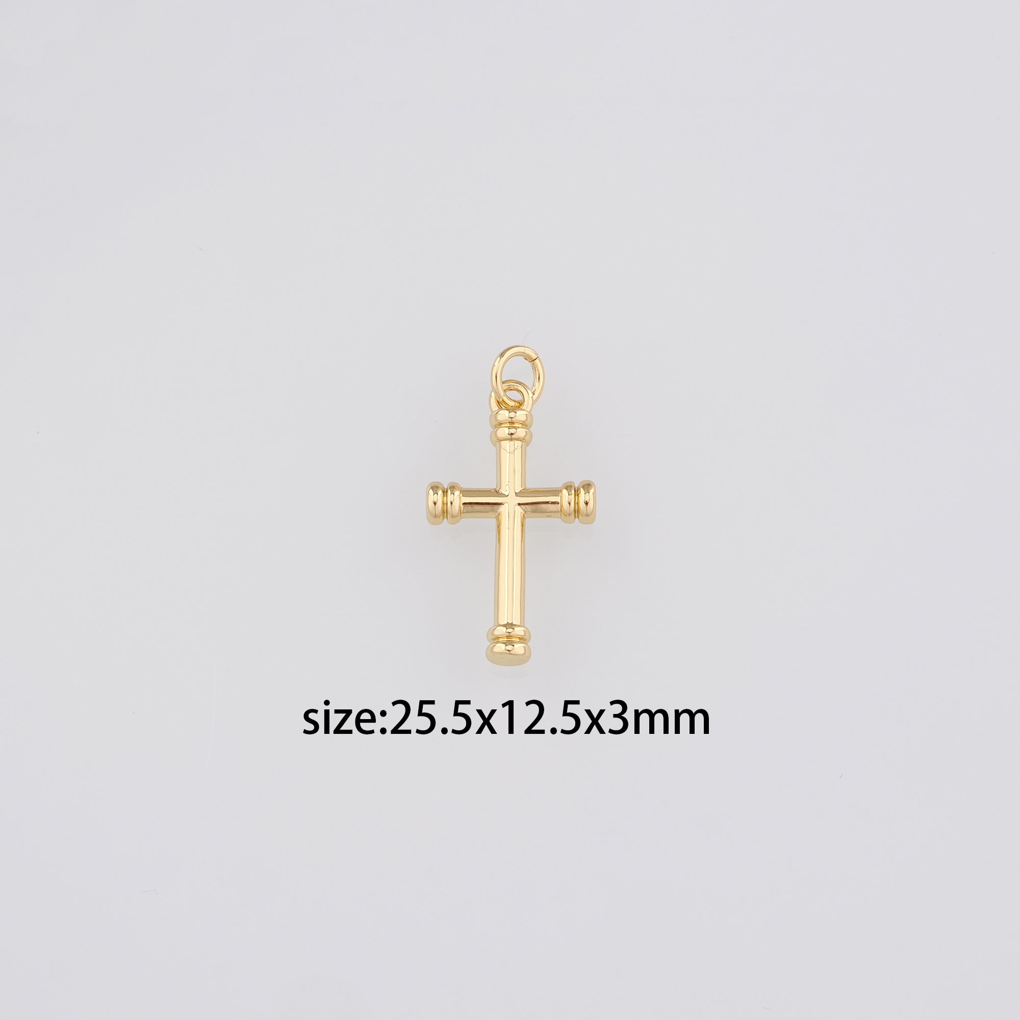 18K Gold Filled Cross Pendant,Religious Charm Earrings Necklace for DIY Jewelry Making Supply