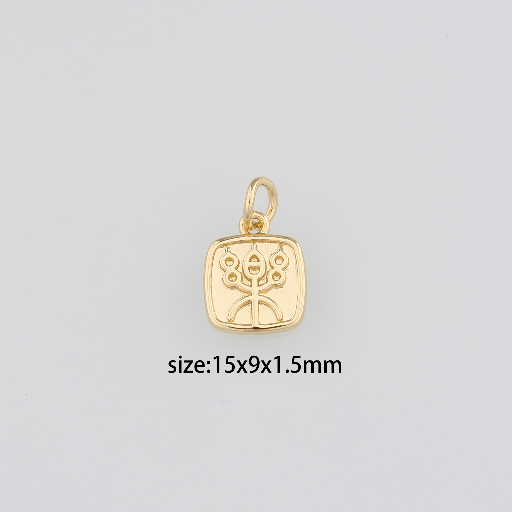 18K Gold Filled Geometric Pendant,Geometric Charm Earrings Necklace for DIY Jewelry Making Supply