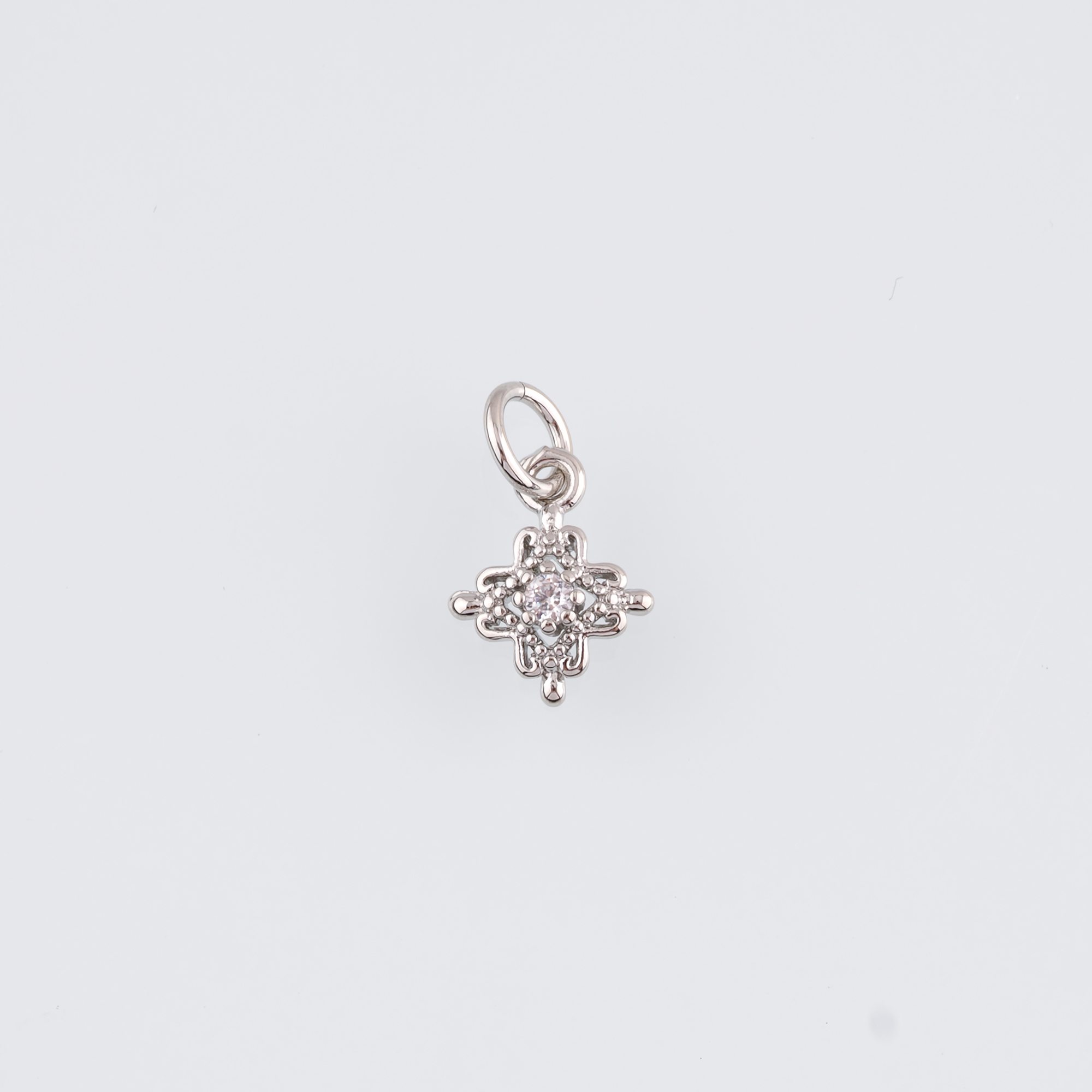 18K Gold Filled Flower Pendant,Dainty Flower Charm Earrings Necklace for DIY Jewelry Making Supply