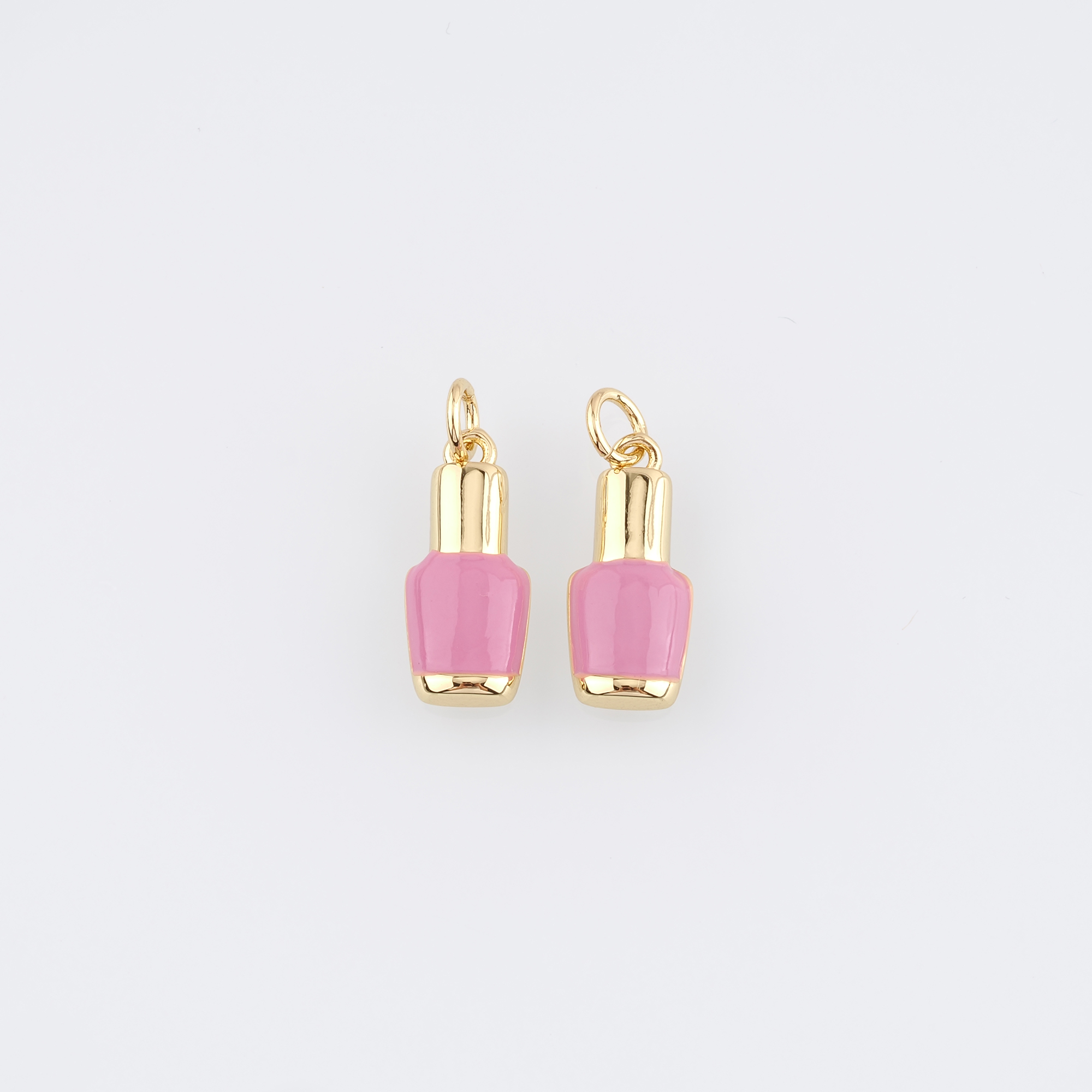 18K Gold Filled Nail Polish Pendant,Enamel Nail Polish Charm Earrings Necklace for DIY Jewelry Making Supply