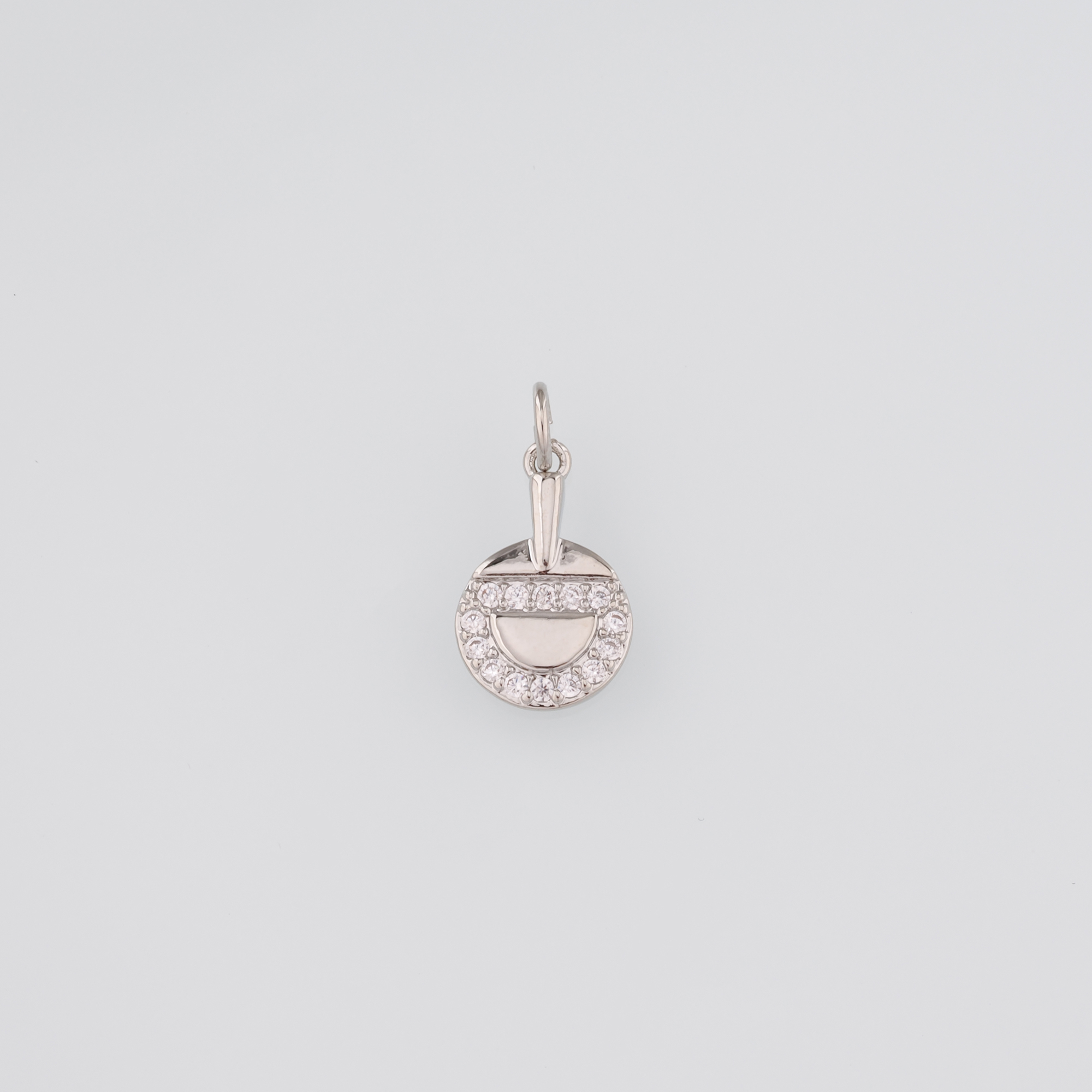 18K Gold Filled Ping Pong Racket Pendant,CZ Micro Pave Racket Charm Earrings Necklace for DIY Jewelry Making Supply