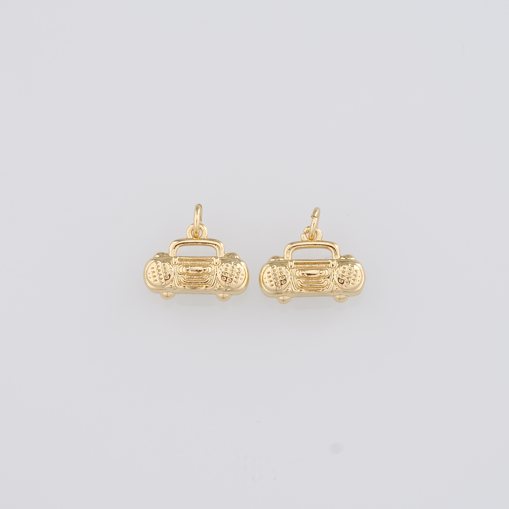 18K Gold Filled Radio Pendant,Dainty Radio Charm Earrings Necklace for DIY Jewelry Making Supply