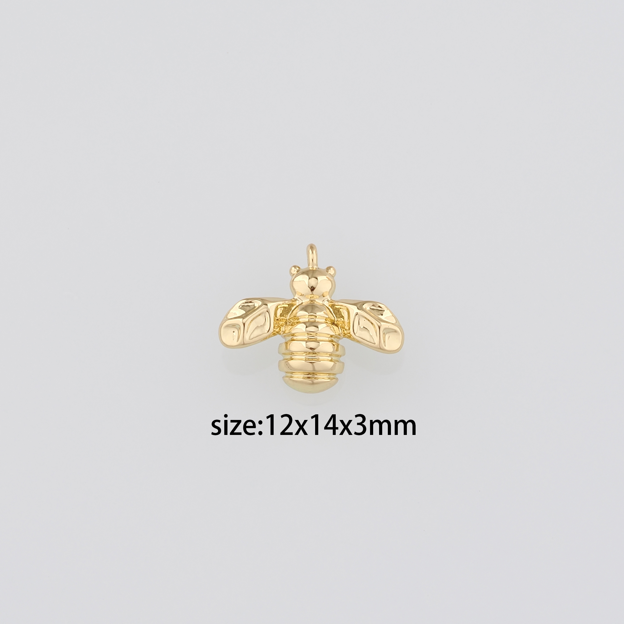 18K Gold Filled Bee Pendant,Dainty Bee Charm Earrings Necklace for DIY Jewelry Making Supply