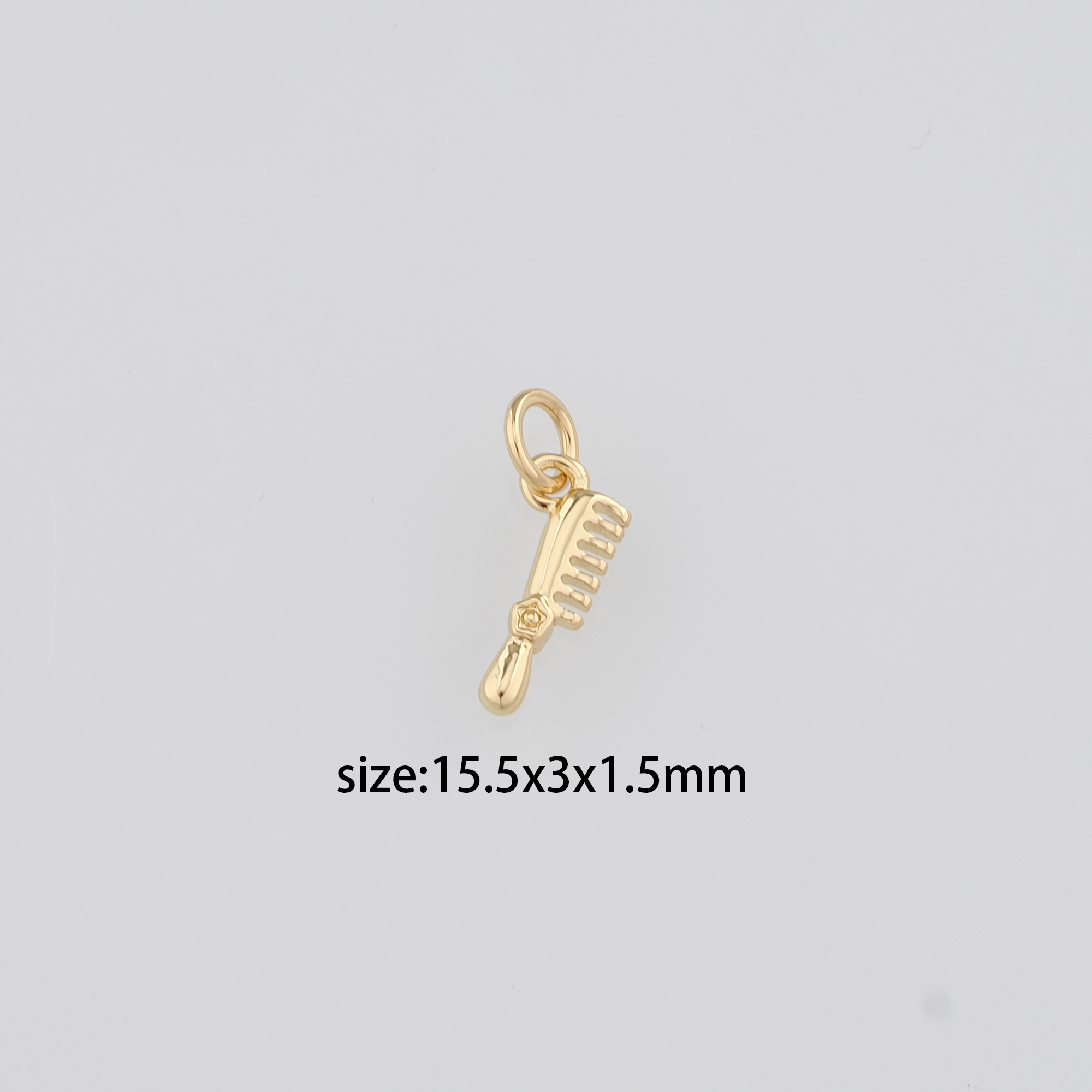 18K Gold Filled Comb Pendant,Hairstylist Charm,Comb Earrings Necklace for DIY Jewelry Making Supply