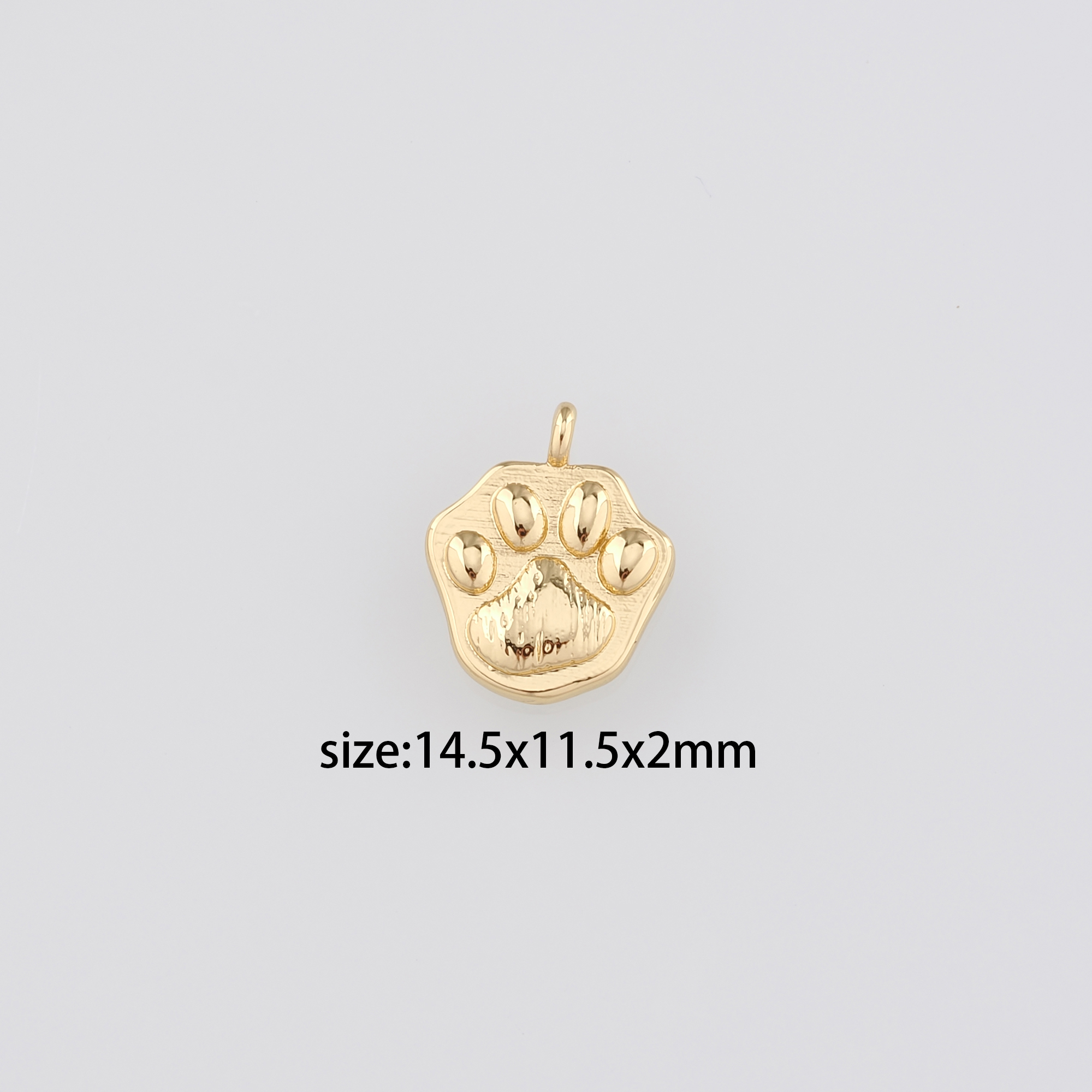 18K Gold Filled Paw Pendant,Dog Paw Charm Earrings Necklace for DIY Jewelry Making Supply