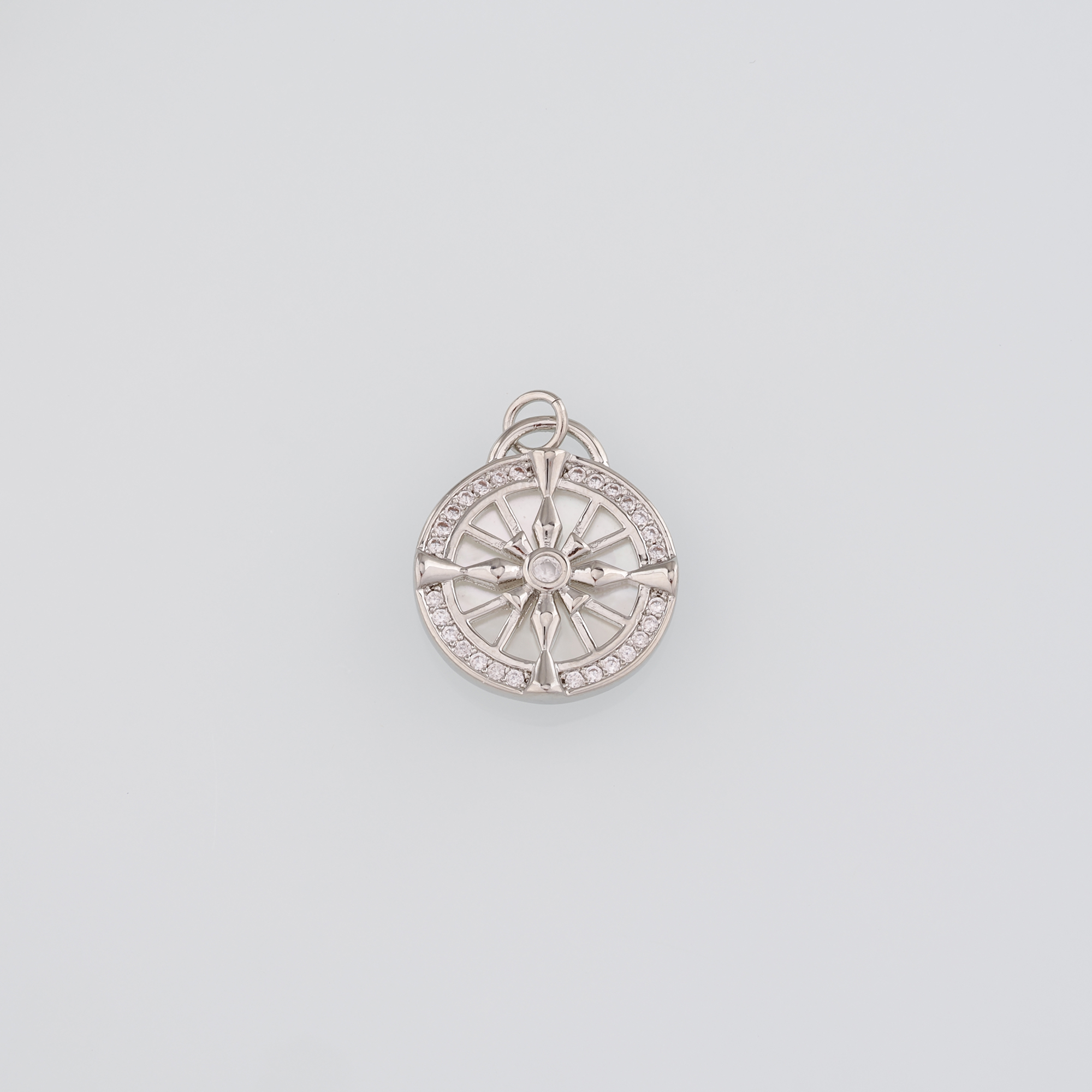 18K Gold Filled Round Pendant,Dainty Round Earrings Necklace for DIY Jewelry Making Supply