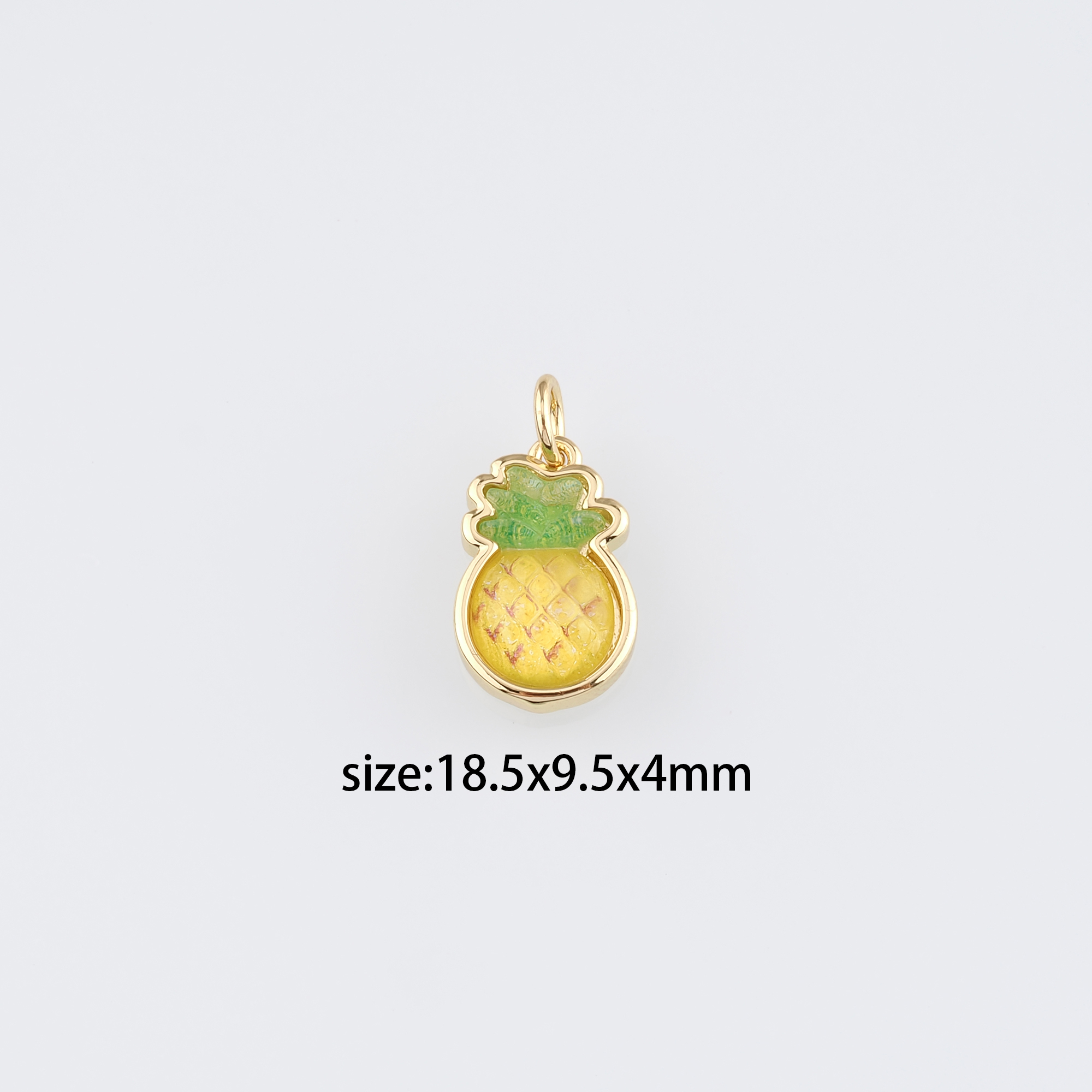 18K Gold Filled Pineapple Pendant,Fruit Charm Earrings Necklace for DIY Jewelry Making Supply