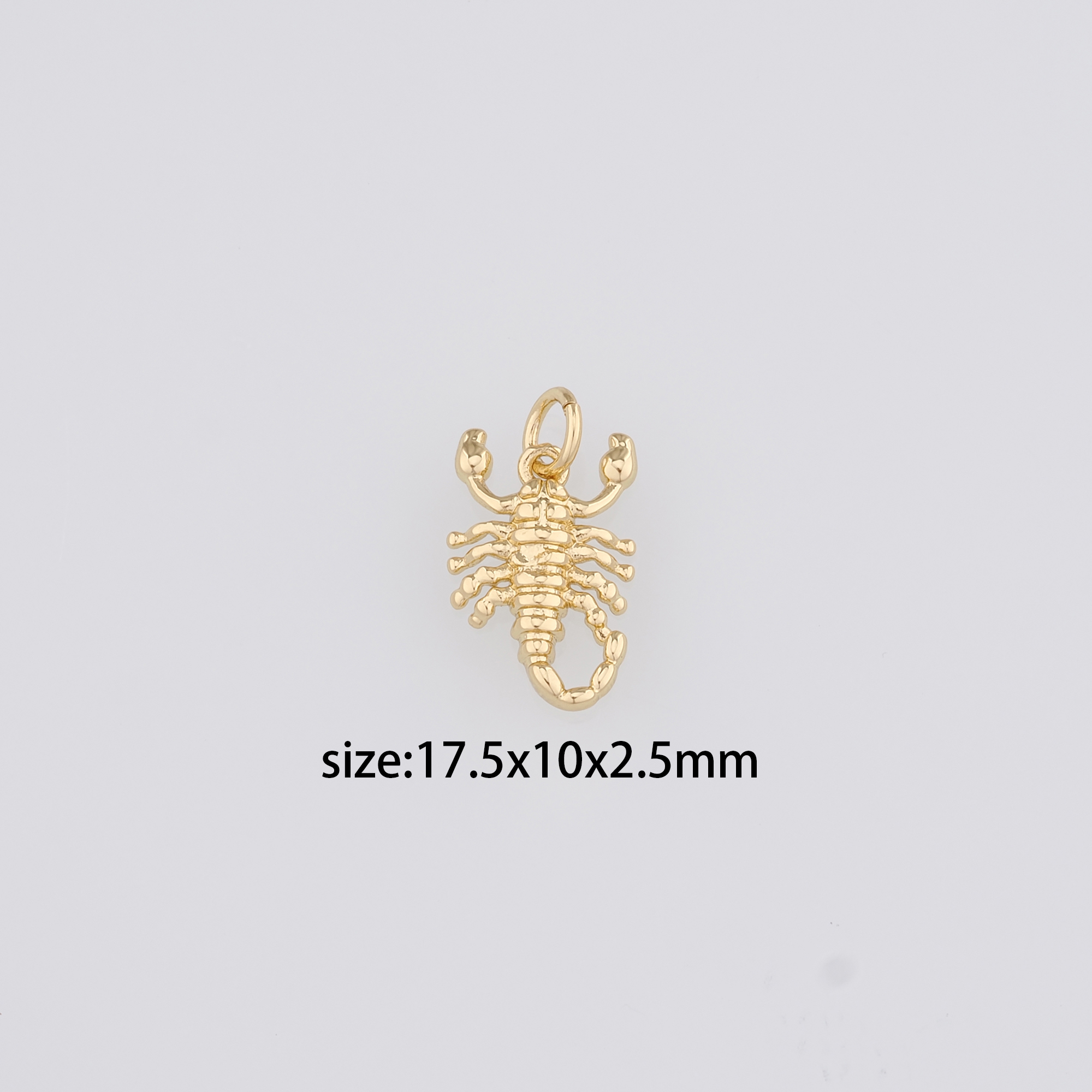 18K Gold Filled Scorpion Pendant,Dainty Scorpio Charm Earrings Necklace for DIY Jewelry Making Supply