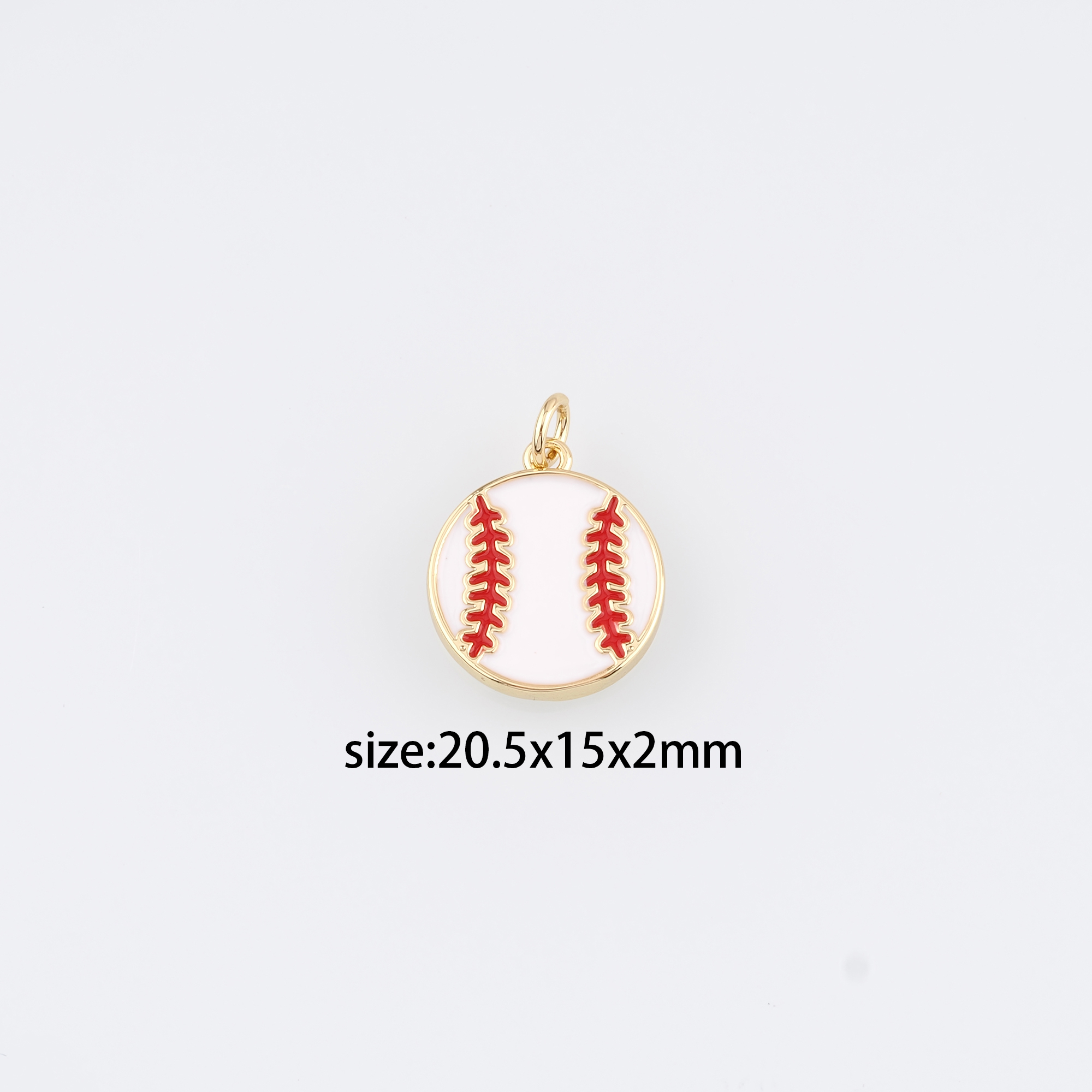 18K Gold Filled Softball Pendant,Baseball Charm,Enamel Softball Earrings Necklace for DIY Jewelry Making Supply