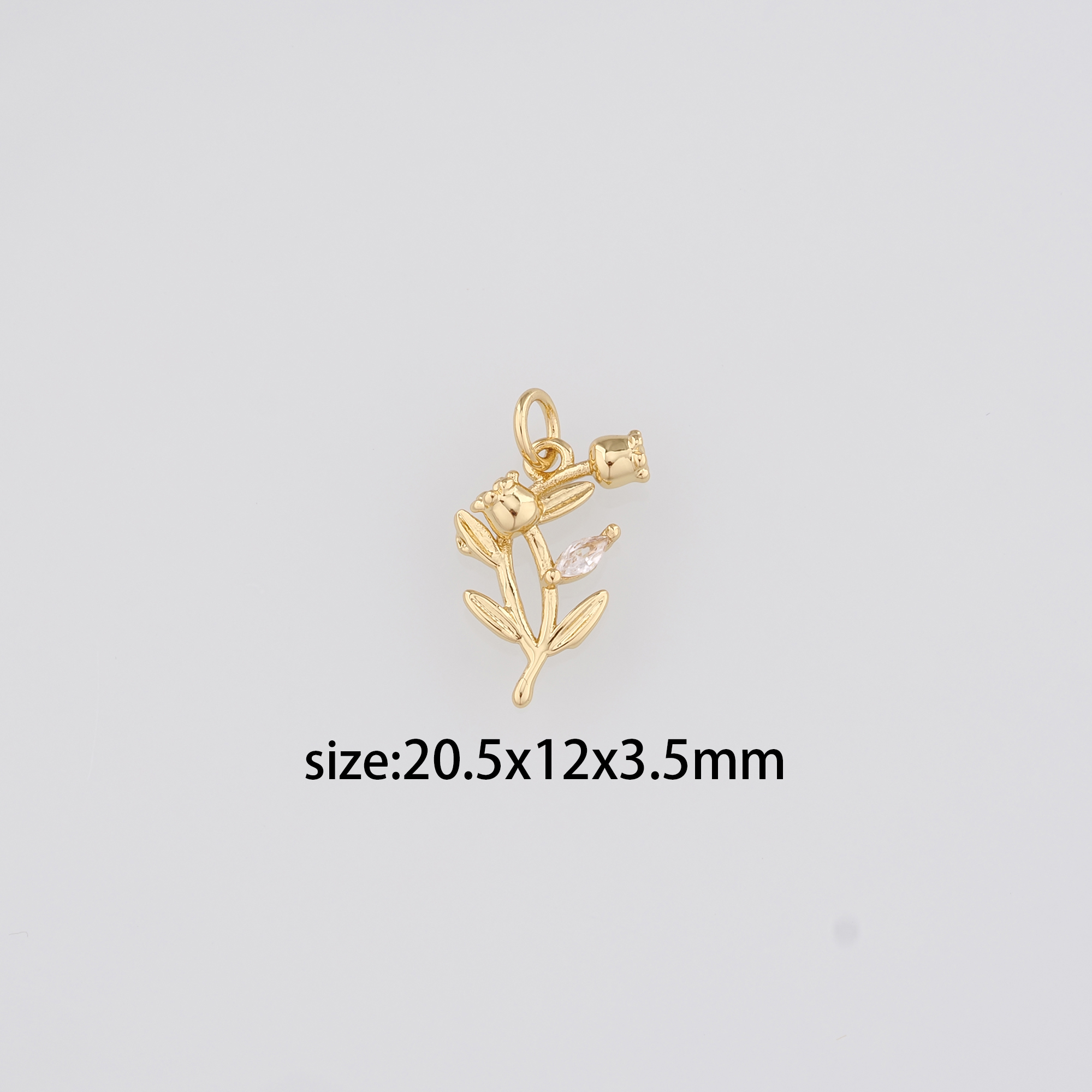 18K Gold Filled Tulip Pendant,Flower Charm,Dainty Tulip Earrings Necklace for DIY Jewelry Making Supply