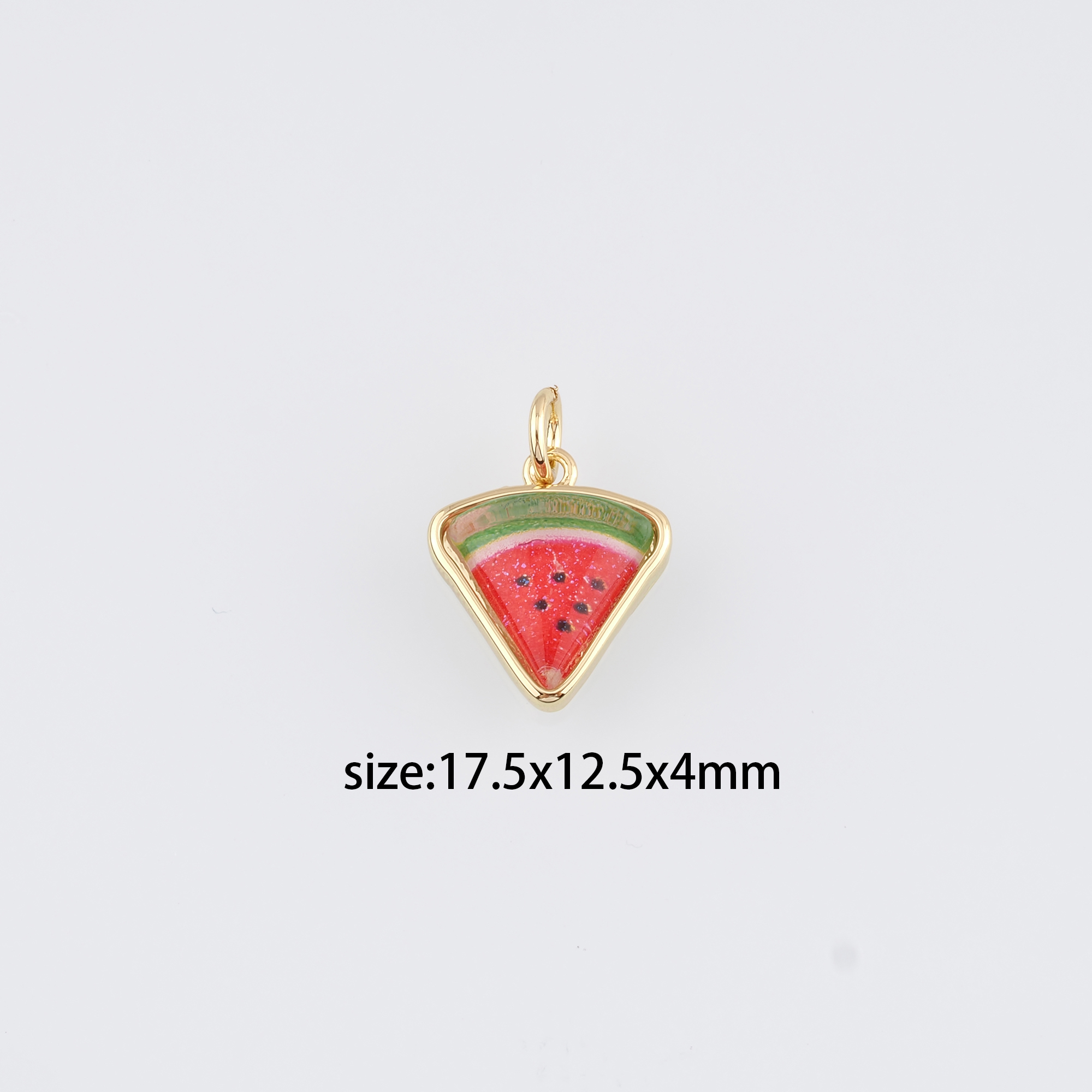 18K Gold Filled Watermelon Pendant,Fruit Charm Earrings Necklace for DIY Jewelry Making Supply