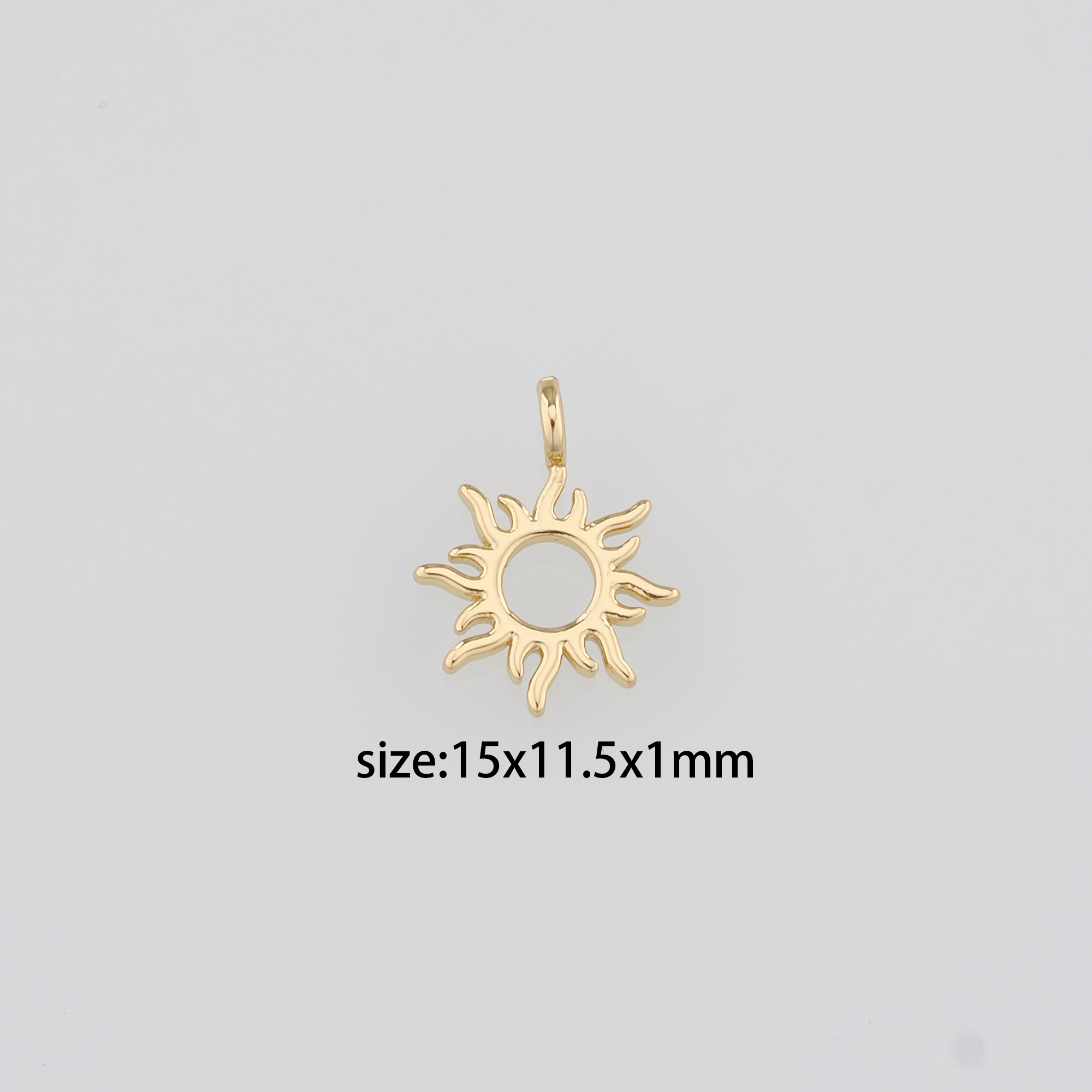 18K Gold Filled Sun Pendant,Dainty Sun Charm Earrings Necklace for DIY Jewelry Making Supply