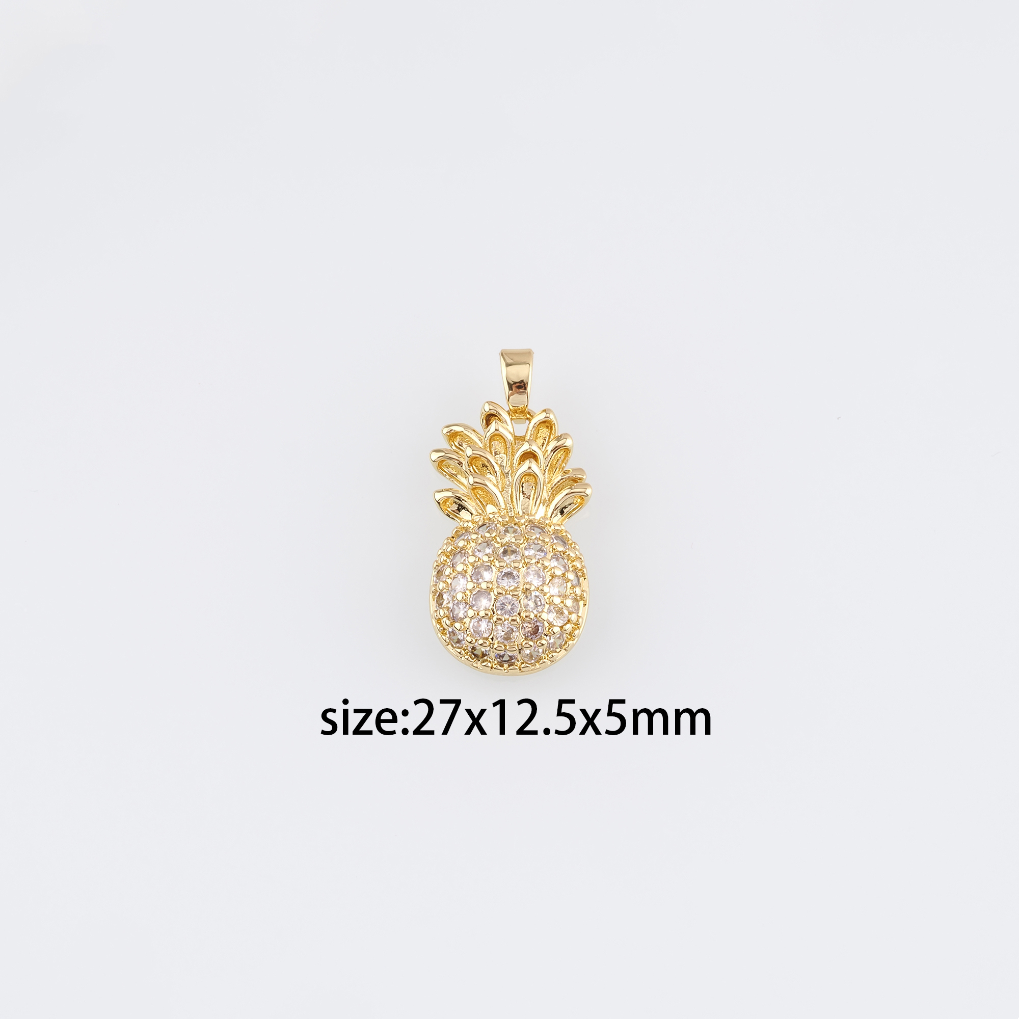 18K Gold Filled Pineapple Pendant,Fruit Charm,Pineapple Earrings Necklace for DIY Jewelry Making Supply