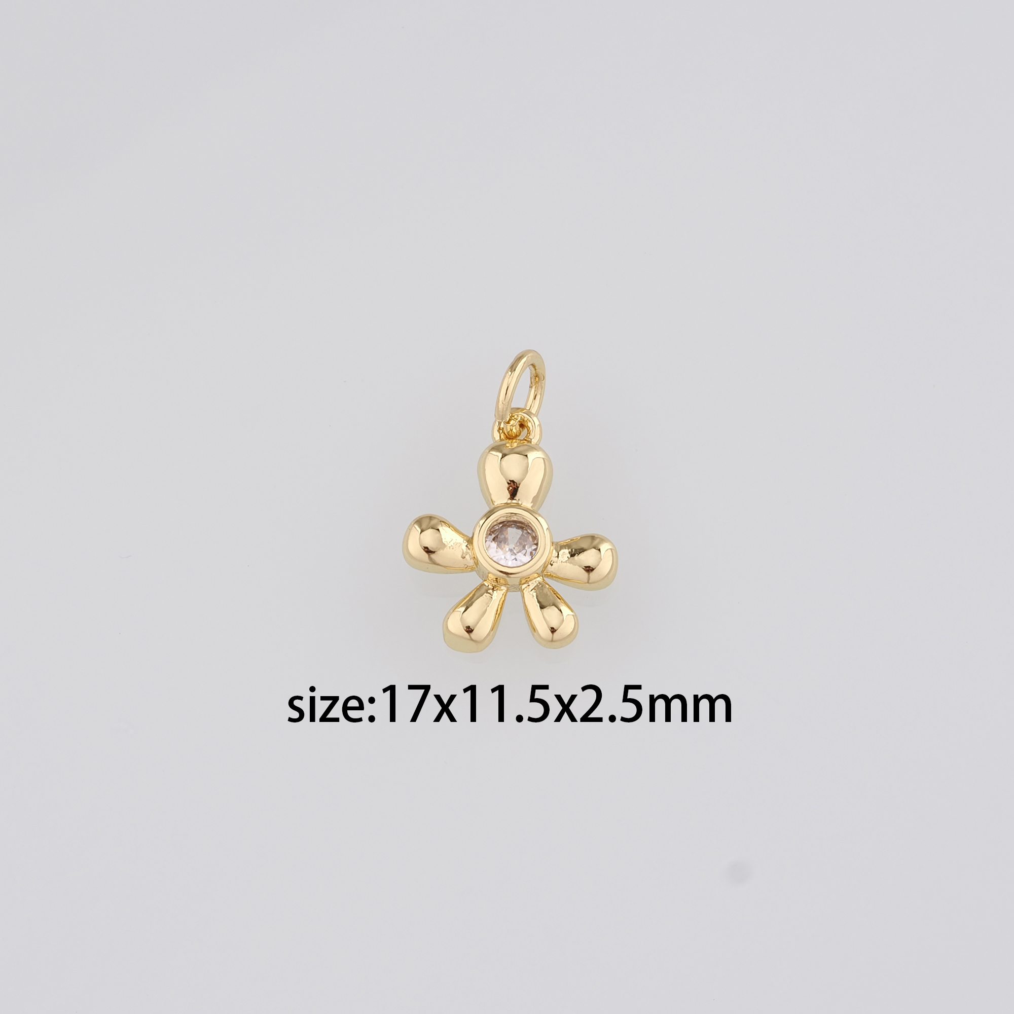 18K Gold Filled Flower Pendant,Dainty Flower Charm Earrings Necklace for DIY Jewelry Making Supply