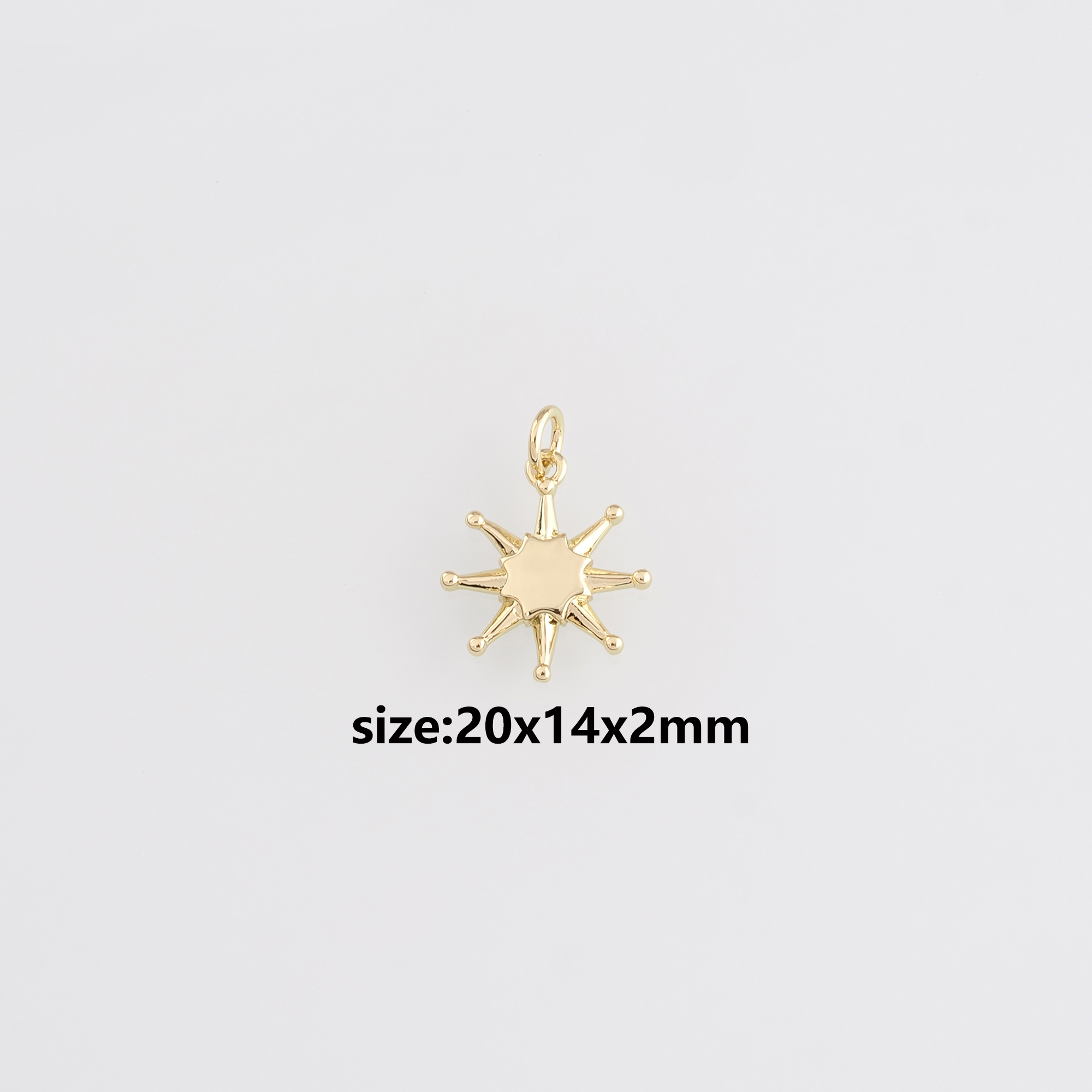 18K Gold Filled Sun Pendant,Dainty Sun Charm Earrings Necklace for DIY Jewelry Making Supply