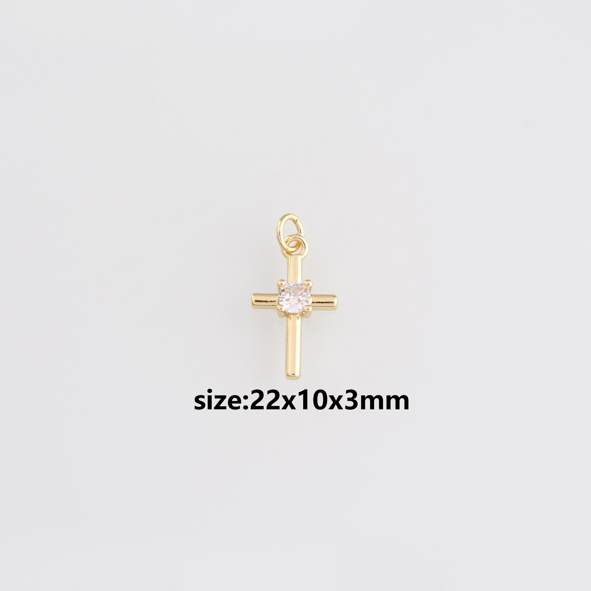 18K Gold Filled Cross Pendant,Religious Charm Earrings Necklace for DIY Jewelry Making Supply
