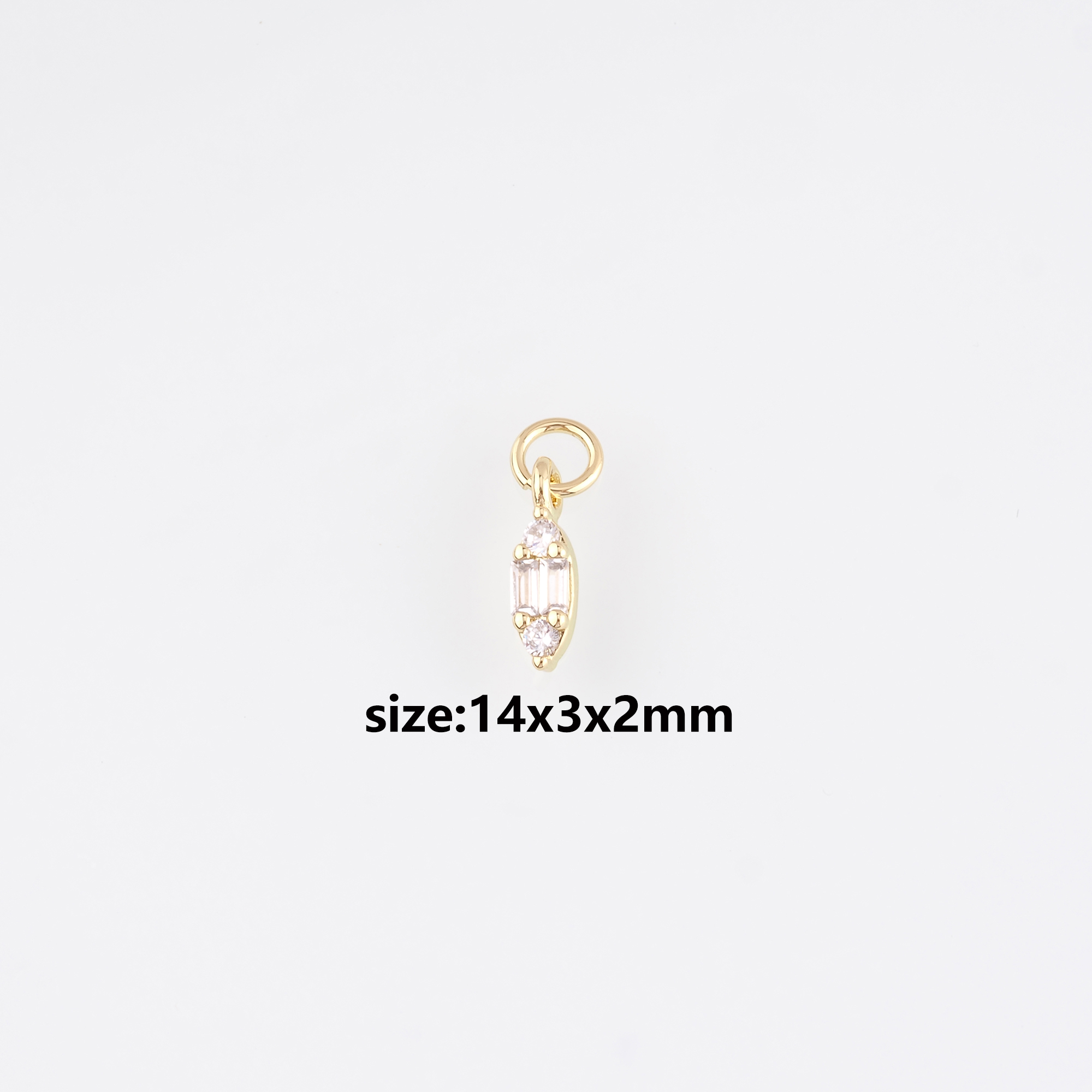 18K Gold Filled Oval Pendant,CZ Oval Charm Earrings Necklace for DIY Jewelry Making Supply