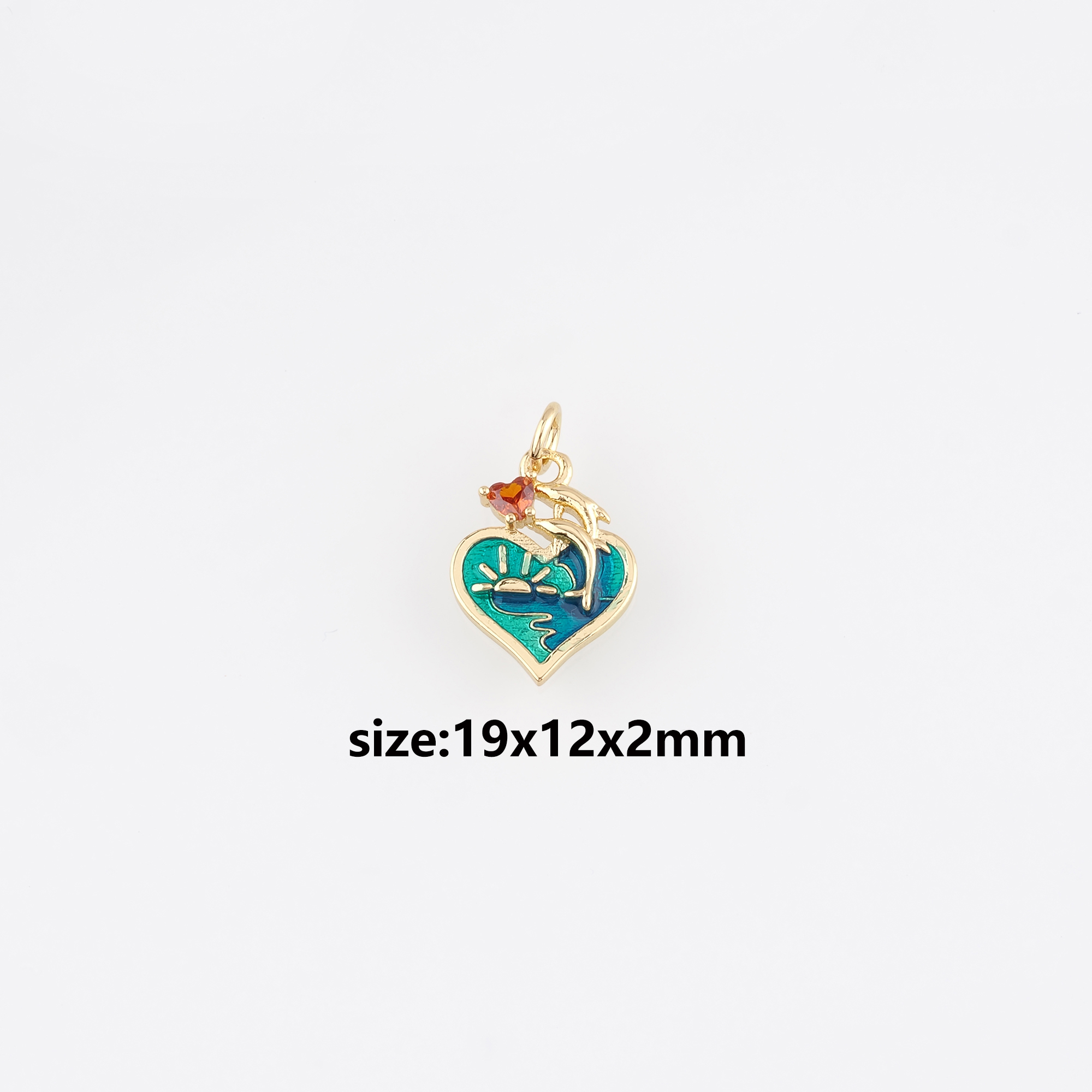 18K Gold Filled Dolphin Pendant,Enamel Dolphin Charms Earrings Necklace for DIY Jewelry Making Supply