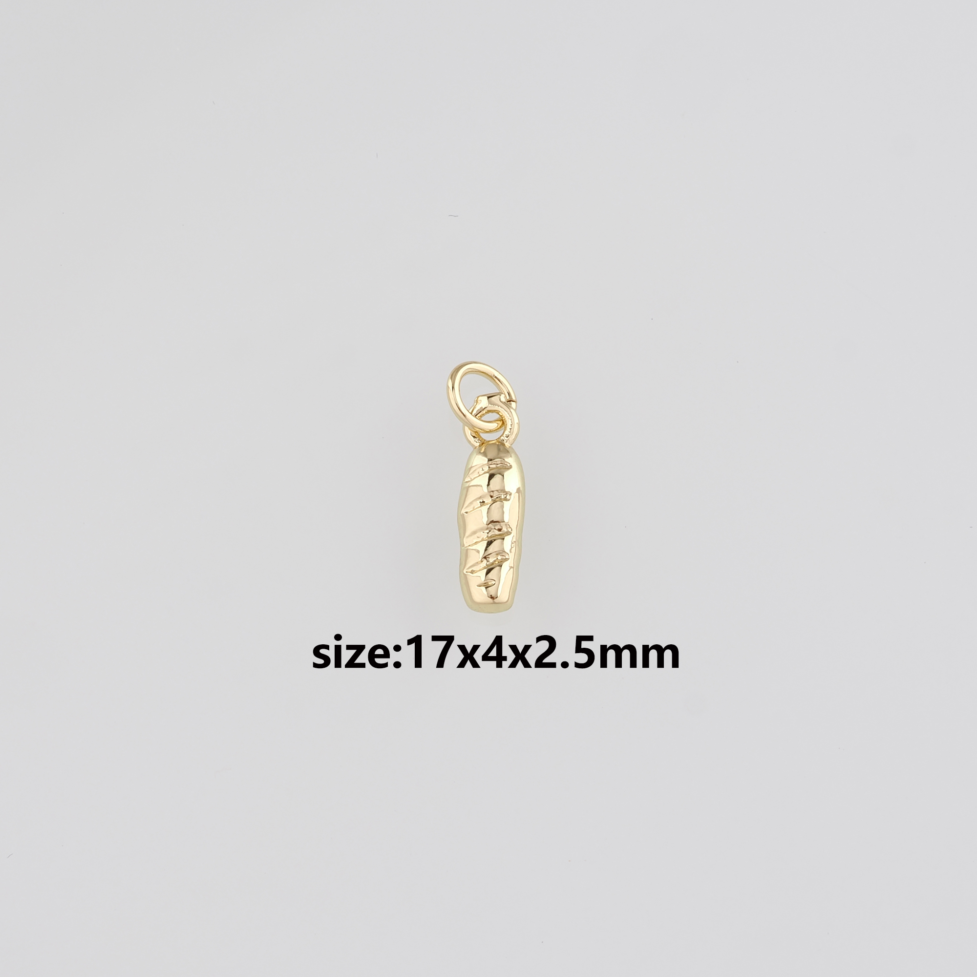 18K Gold Filled French Bread Pendant,Bread Charm Earrings Necklace for DIY Jewelry Making Supply