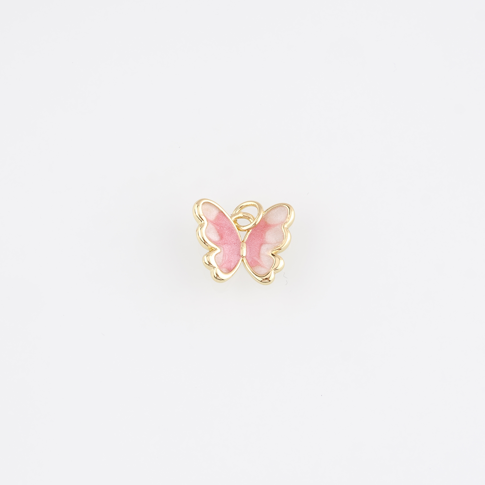 18K Gold Filled Butterfly Pendant,Enamel Butterfly Charm Earrings Necklace for DIY Jewelry Making Supply