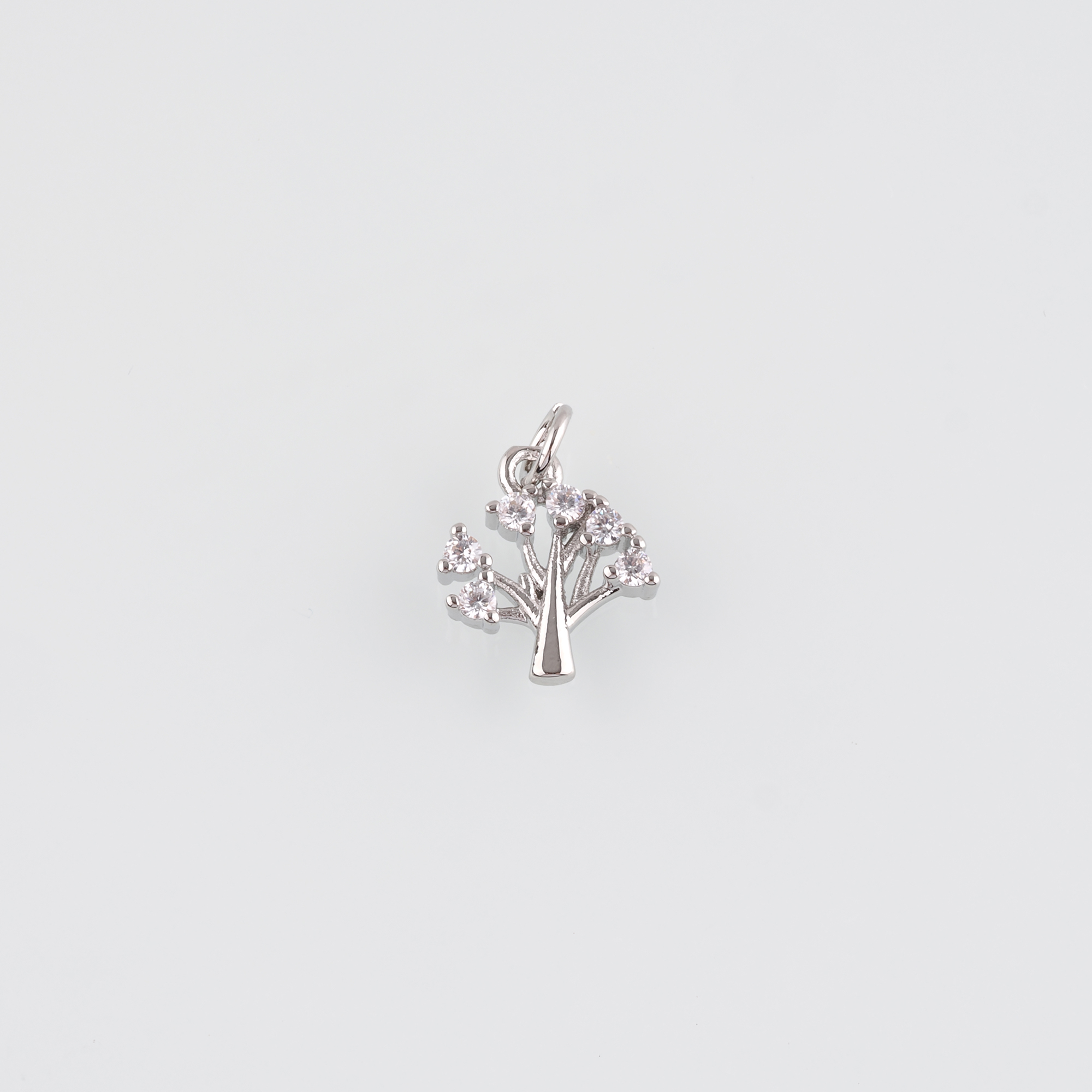 18K Gold Filled Tree of Life Pendant,CZ Micro Pave Tree Charm Earrings Necklace for DIY Jewelry Making Supply