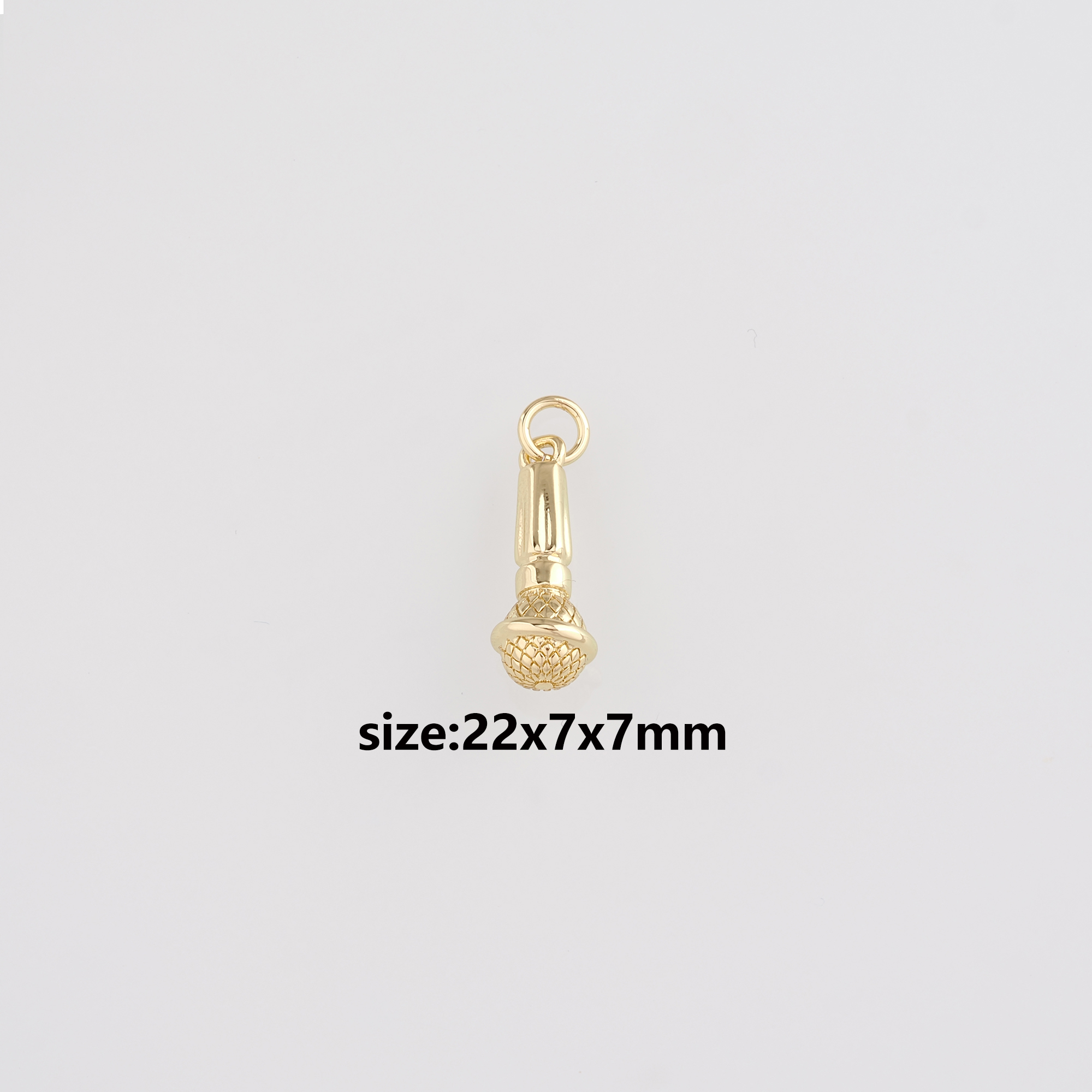 18K Gold Filled Microphone Pendant,Singer Music Charm,Microphone  Earrings Necklace for DIY Jewelry Making Supply