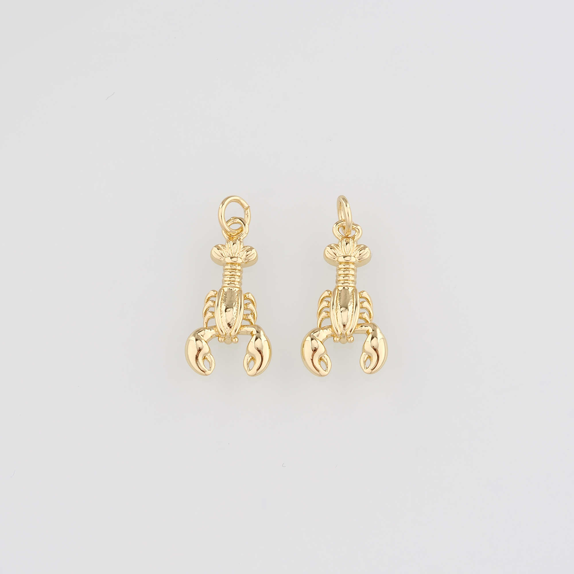 18K Gold Filled Lobster Pendant,Ocean Chamr,Dainty Lobster Earrings Necklace for DIY Jewelry Making Supply