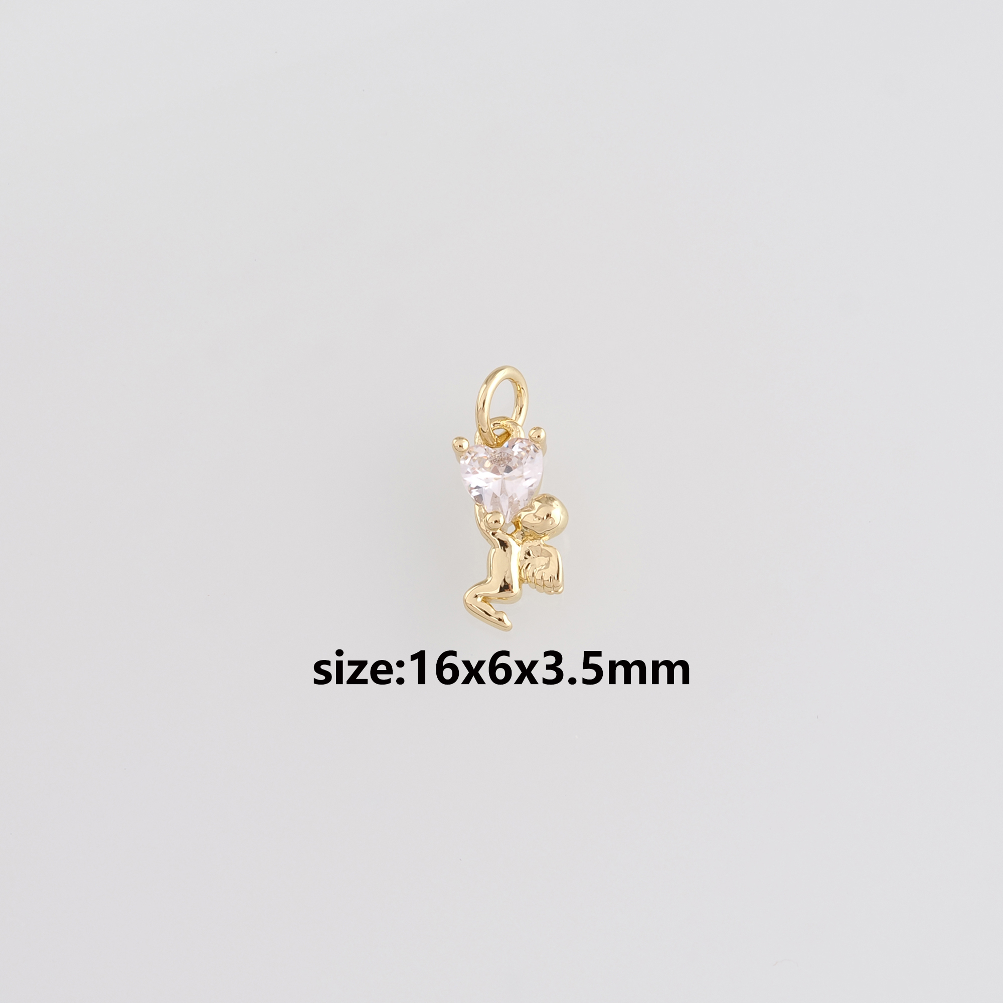 18K Gold Filled Angel Pendant,Dainty Angel Charm Earrings Necklace for DIY Jewelry Making Supply