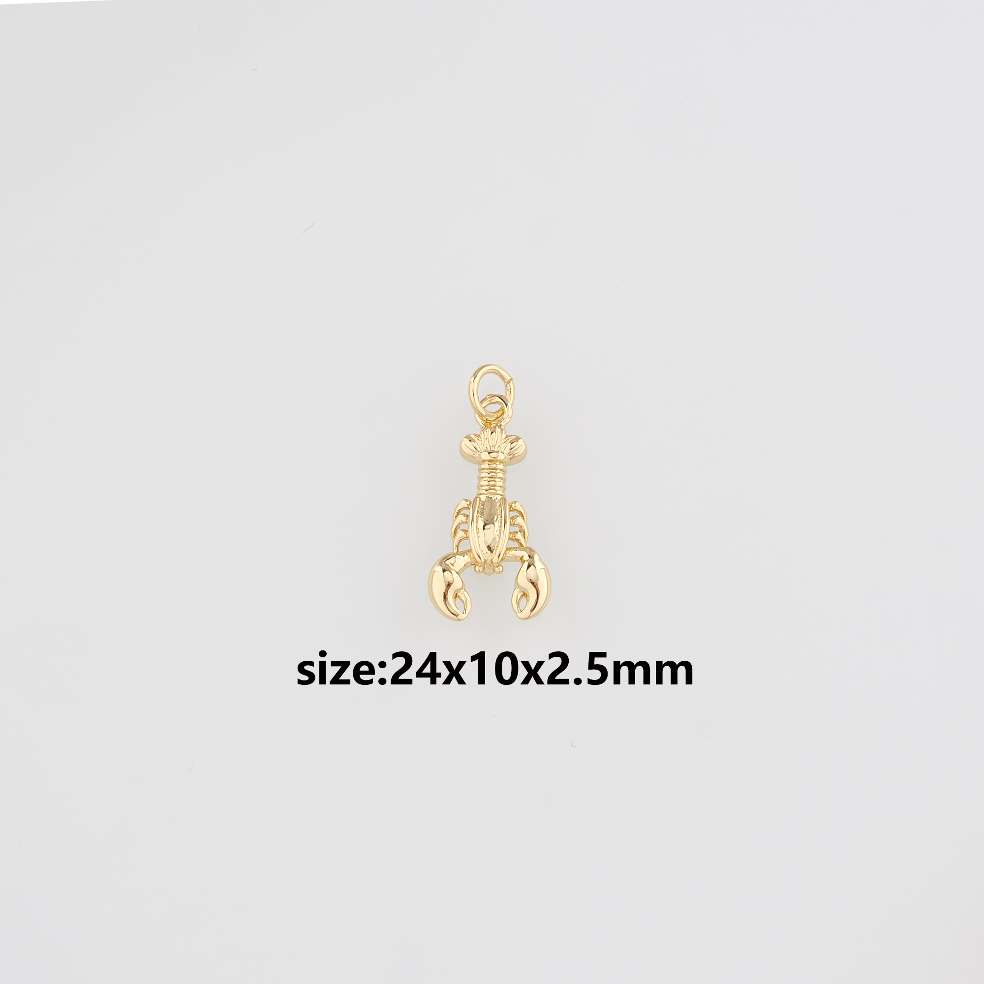 18K Gold Filled Lobster Pendant,Ocean Chamr,Dainty Lobster Earrings Necklace for DIY Jewelry Making Supply