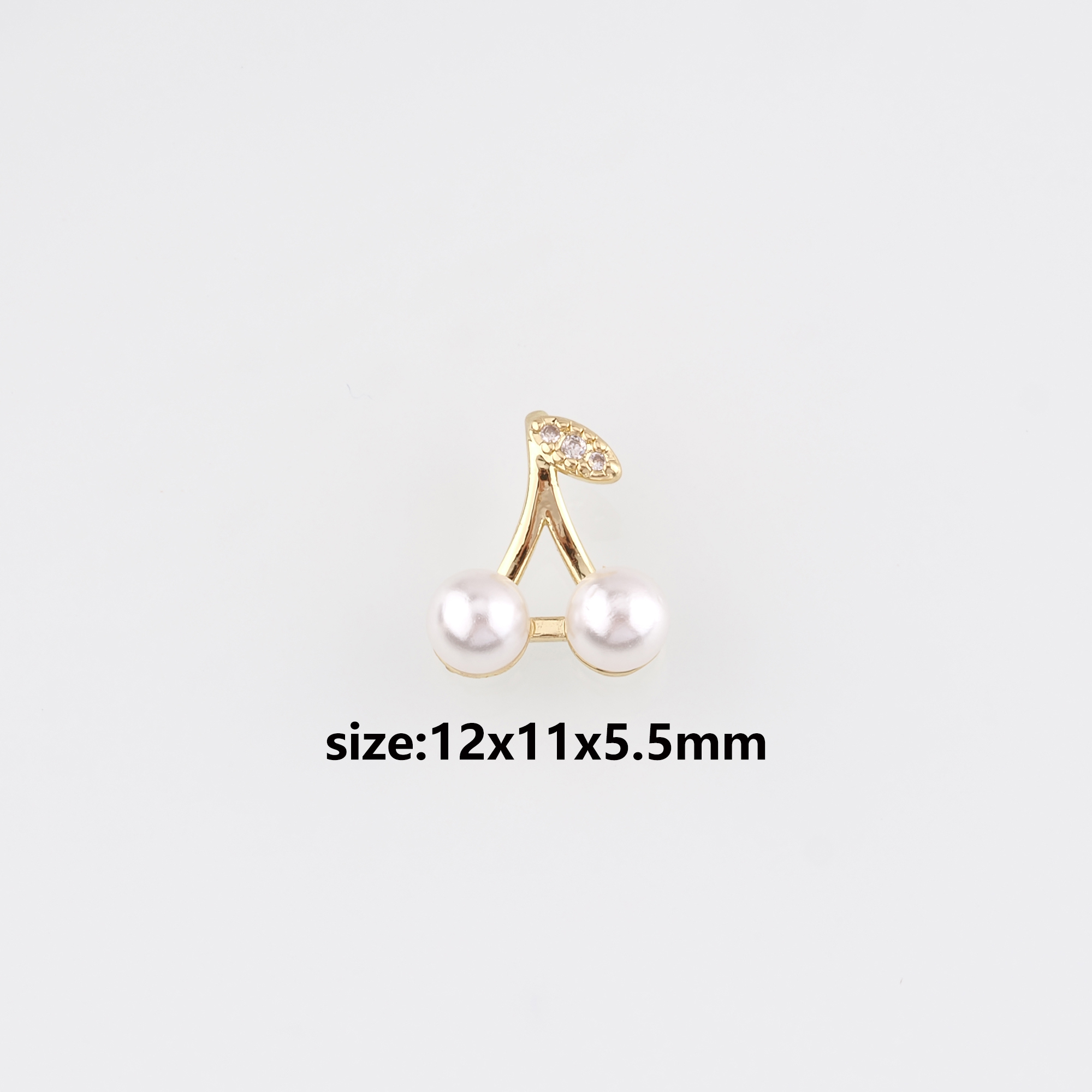 18K Gold Filled Cherry Pendant,Fruit Charm,Pearl Cherry Earrings Necklace for DIY Jewelry Making Supply