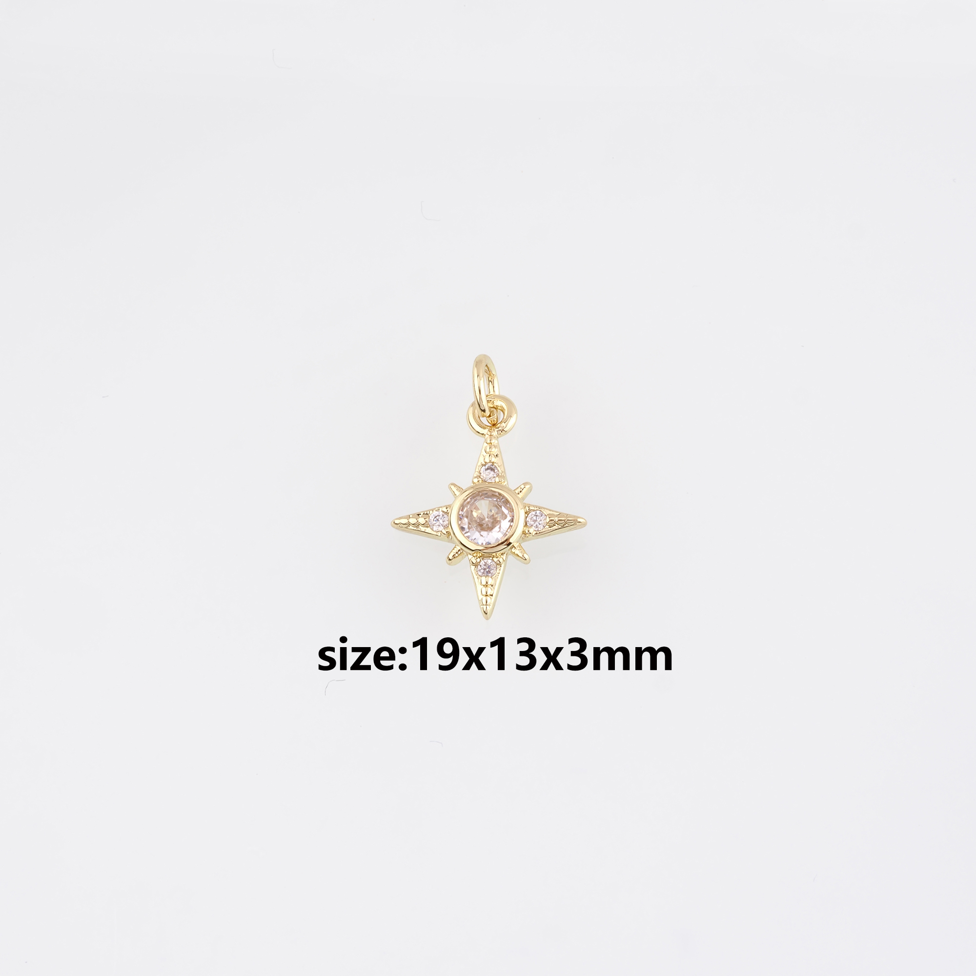 18K Gold Filled Star Pendant,Celestial Charm Earrings Necklace for DIY Jewelry Making Supply
