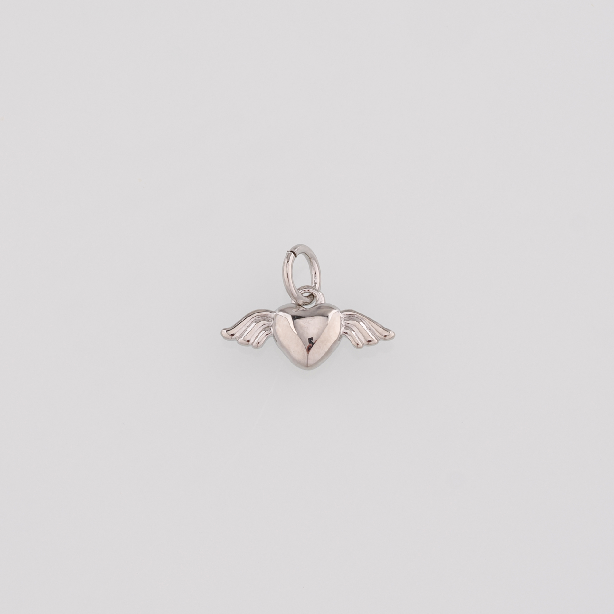 18K Gold Filled Heart Wing Pendant,Dainty Heart Charm Earrings Necklace for DIY Jewelry Making Supply