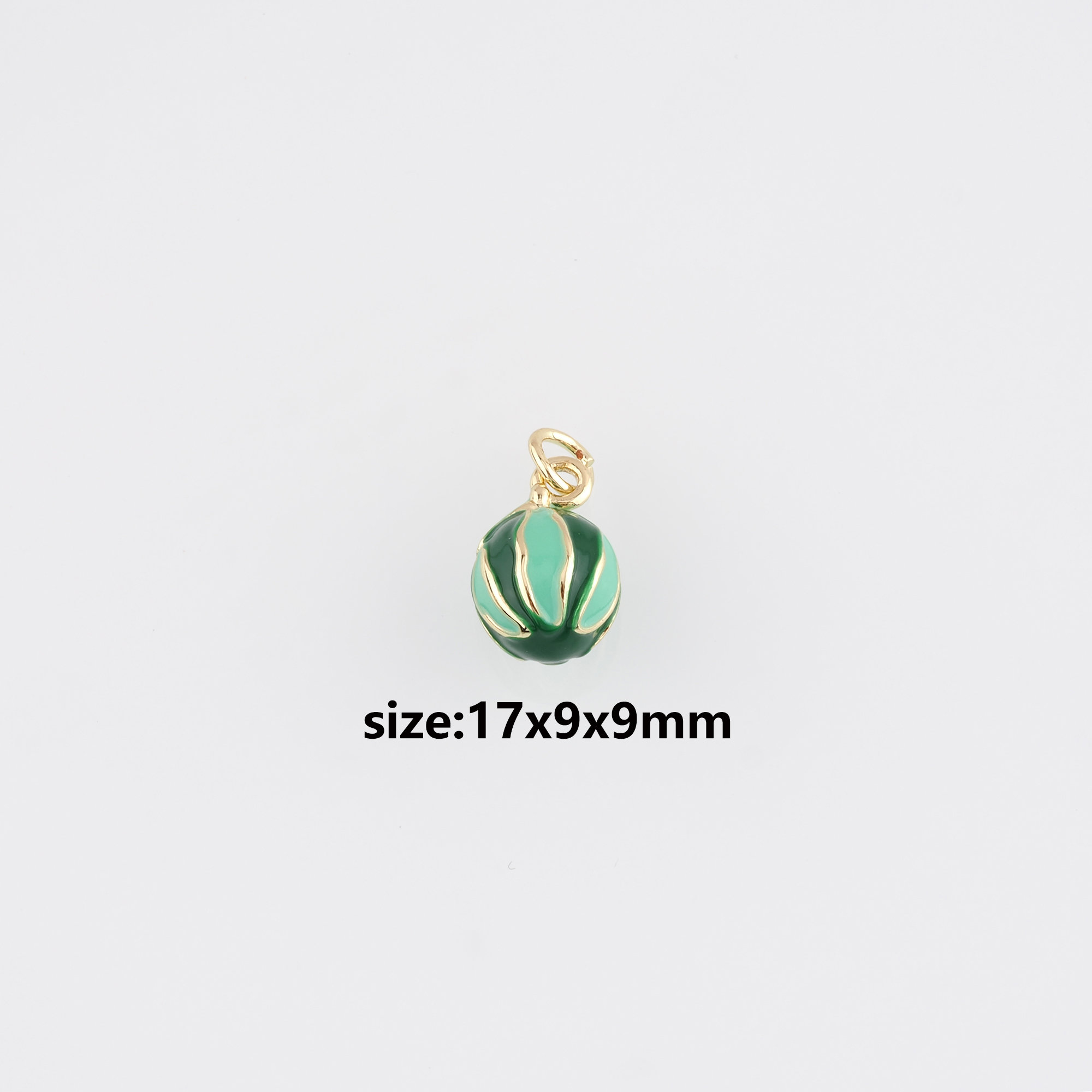 18K Gold Filled Watermelon Pendant,Fruit Charm,Enamel Watermelon Charm Earrings Necklace for DIY Jewelry Making Supply