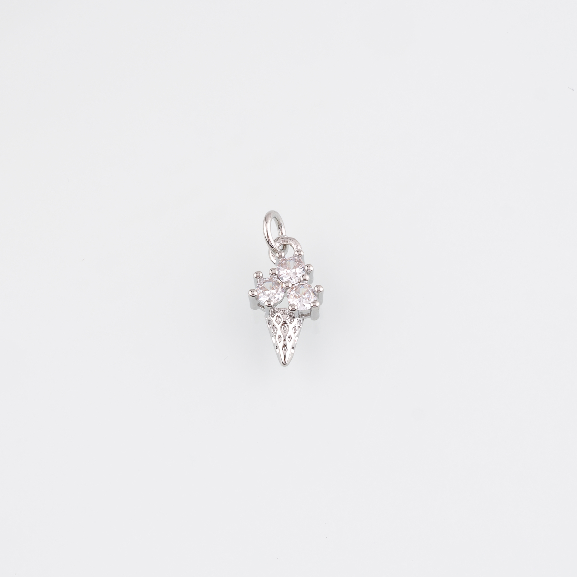 18K Gold Filled Ice Cream Pendant,CZ Micro Pave Ice Cream Charm Earrings Necklace for DIY Jewelry Making Supply