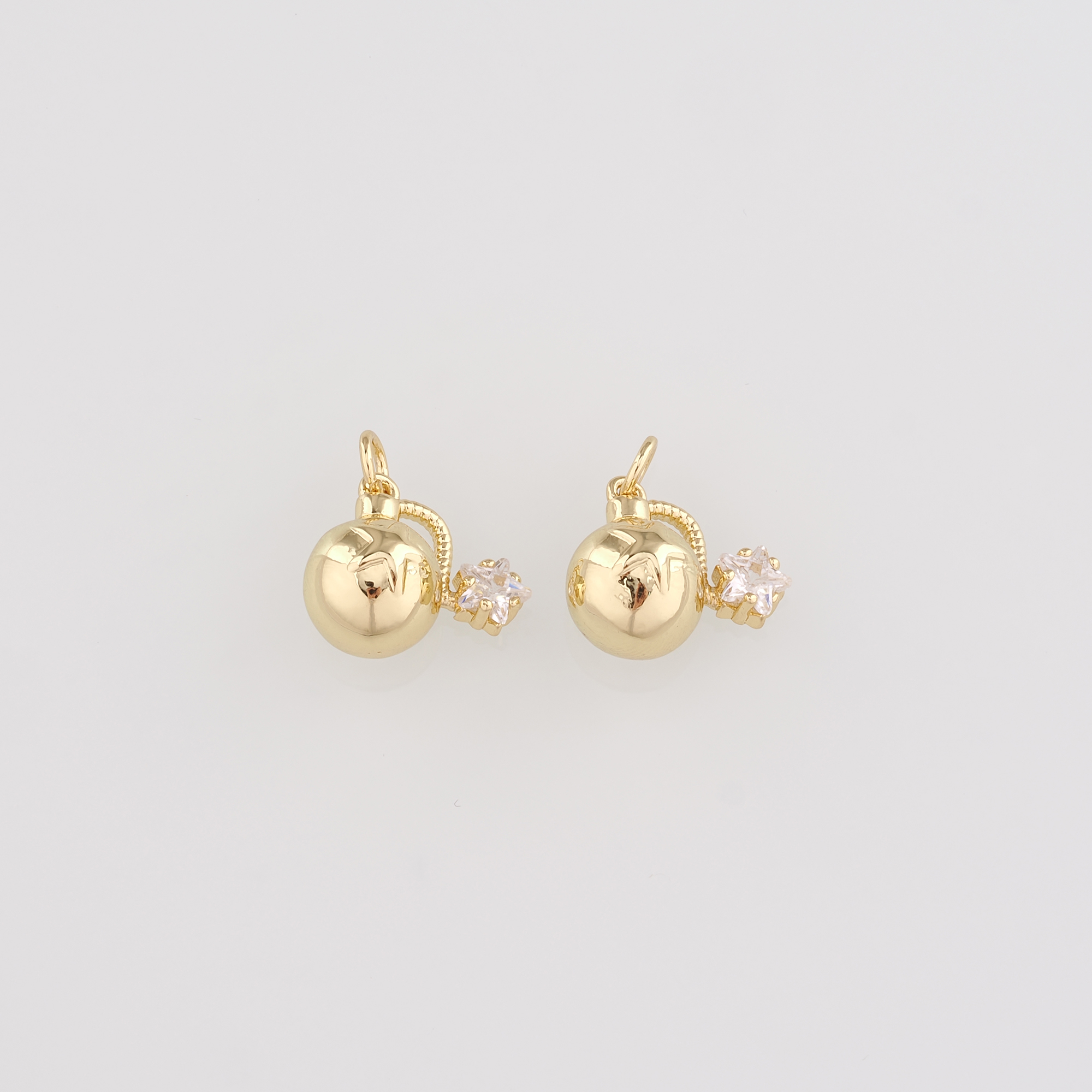 18K Gold Filled Bomb Pendant,Dainty Bomb Charm Earrings Necklace for DIY Jewelry Making Supply