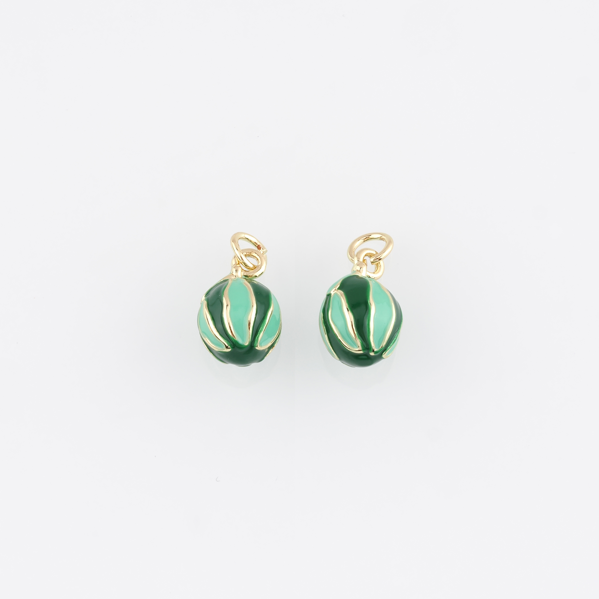 18K Gold Filled Watermelon Pendant,Fruit Charm,Enamel Watermelon Charm Earrings Necklace for DIY Jewelry Making Supply