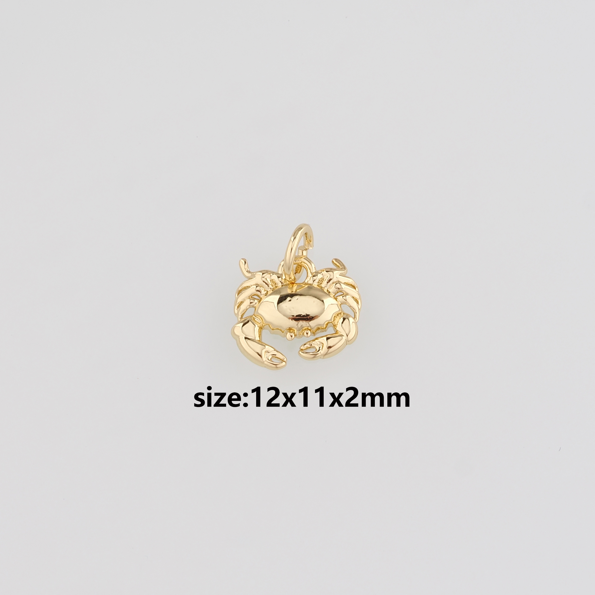 18K Gold Filled Crab Pendant,Gold Cancer Charm Earrings Necklace for DIY Jewelry Making Supply