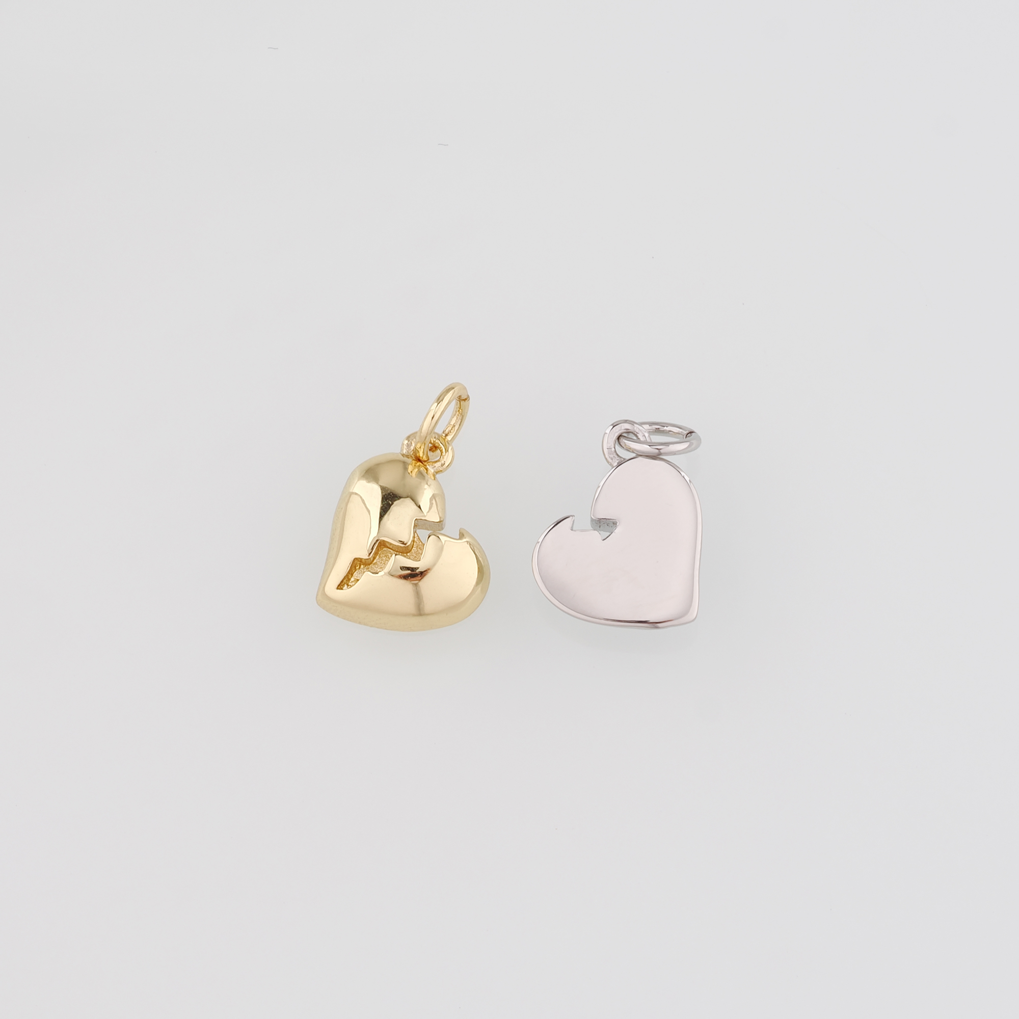 18K Gold Filled Heart Pendant,Heart Charm Earrings Necklace for DIY Jewelry Making Supply