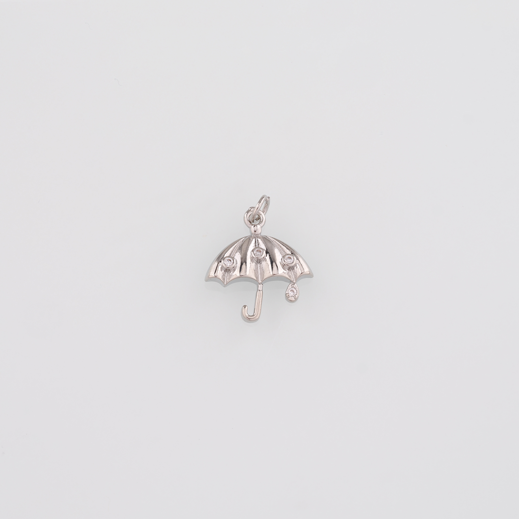 18K Gold Filled Umbrella Pendant,CZ Micro Pave Umbrella Charm Earrings Necklace for DIY Jewelry Making Supply