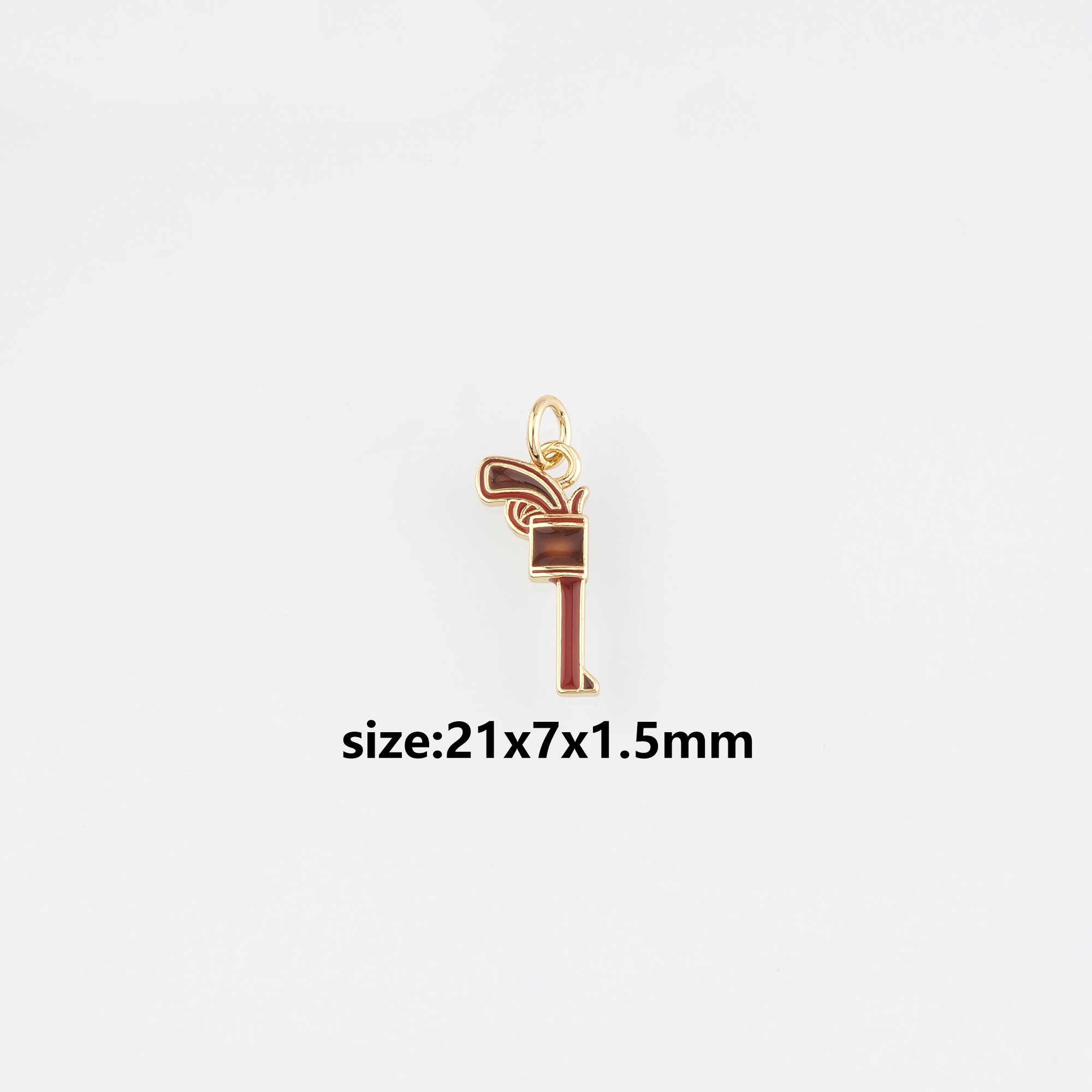 18K Gold Filled Gun Pendant,Enamel Pistol Charm Earrings Necklace for DIY Jewelry Making Supply