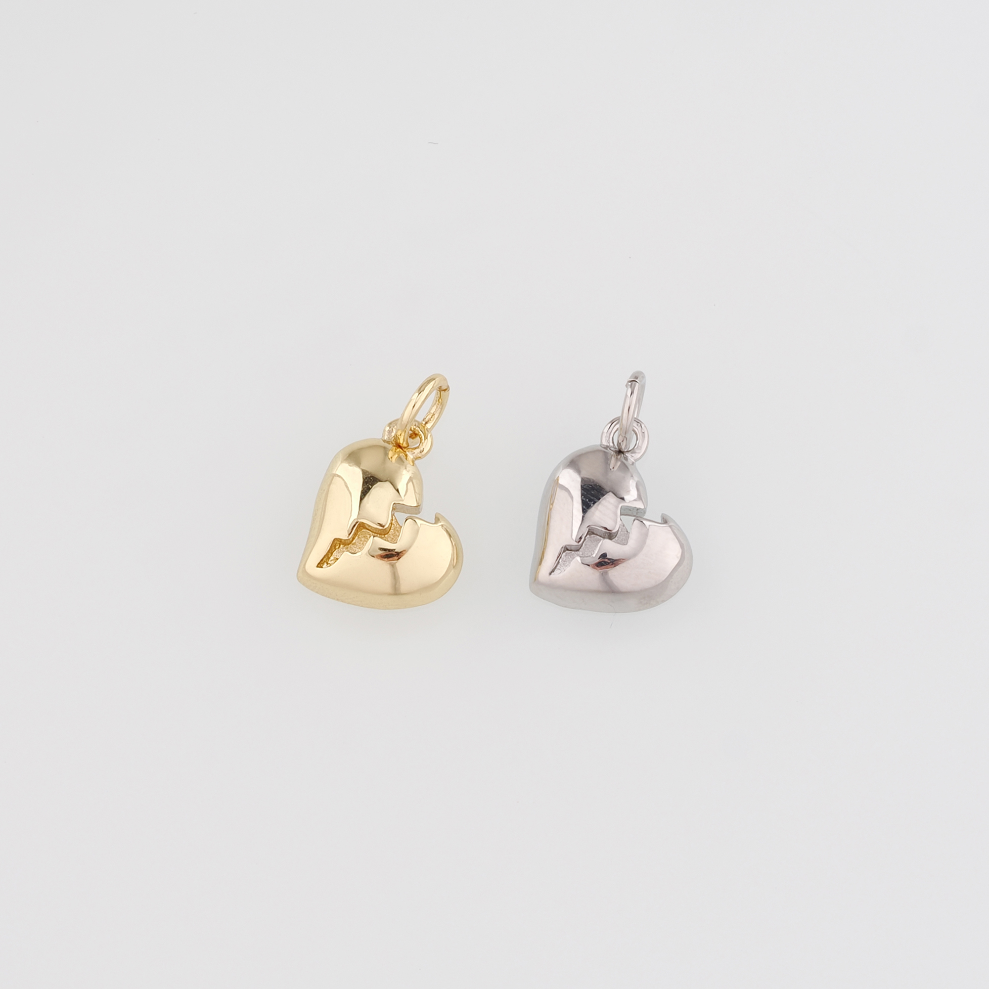 18K Gold Filled Heart Pendant,Heart Charm Earrings Necklace for DIY Jewelry Making Supply