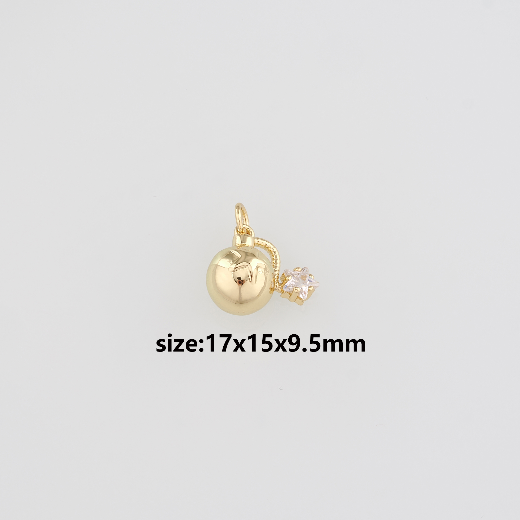 18K Gold Filled Bomb Pendant,Dainty Bomb Charm Earrings Necklace for DIY Jewelry Making Supply