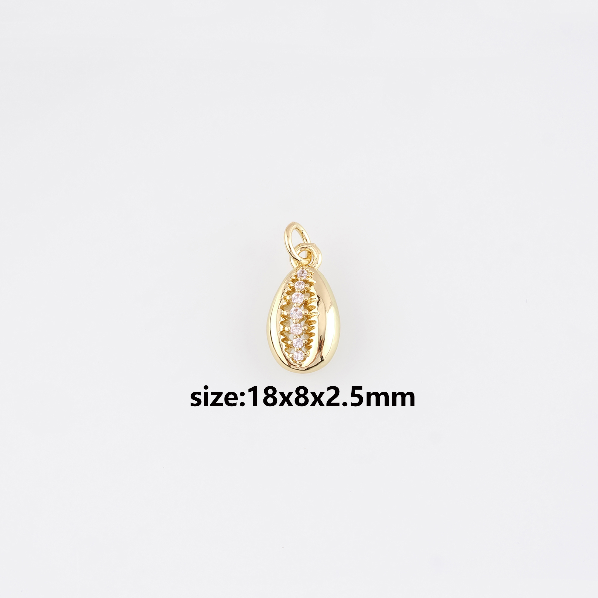 18K Gold Filled Cowrie Shell Pendant,Shell Charm Earrings Necklace for DIY Jewelry Making Supply