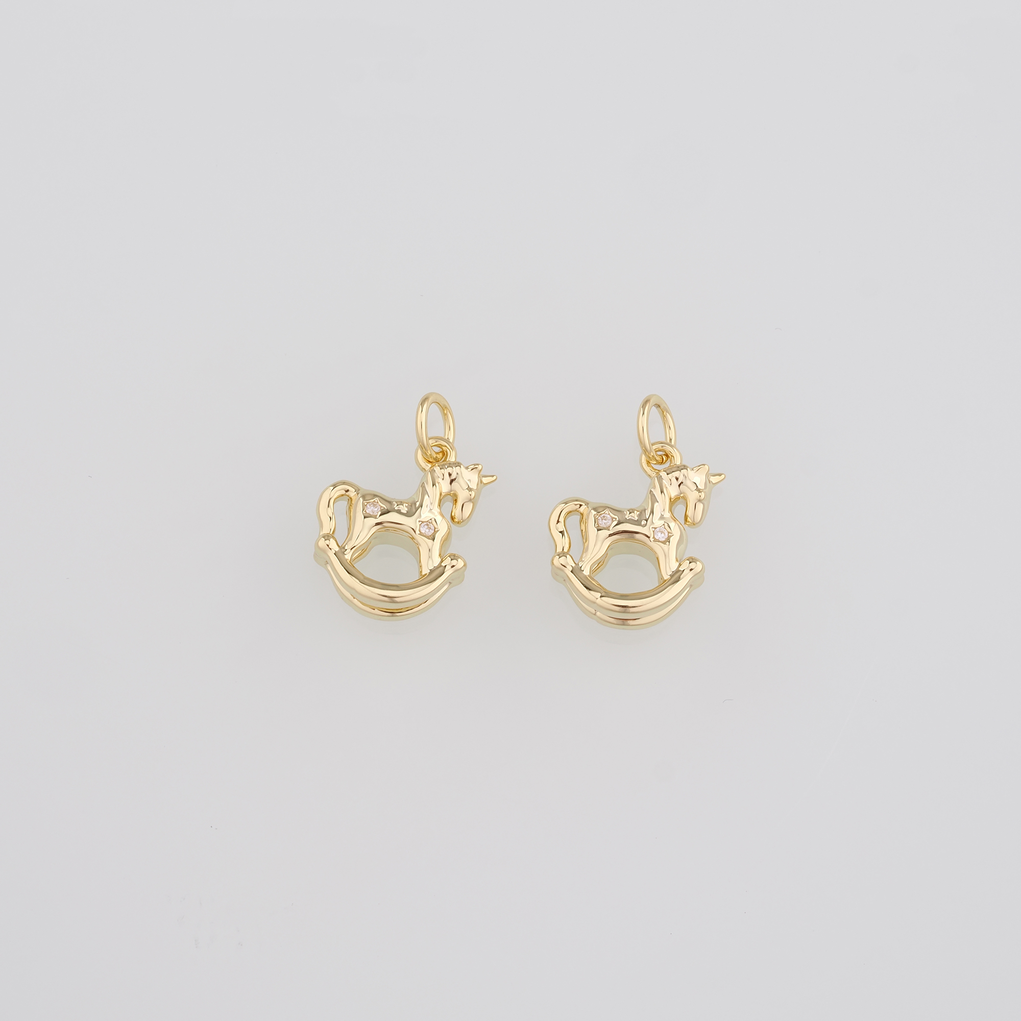 18K Gold Filled Trojan Horse Pendant,Dainty Trojan Horse Charm Earrings Necklace for DIY Jewelry Making Supply